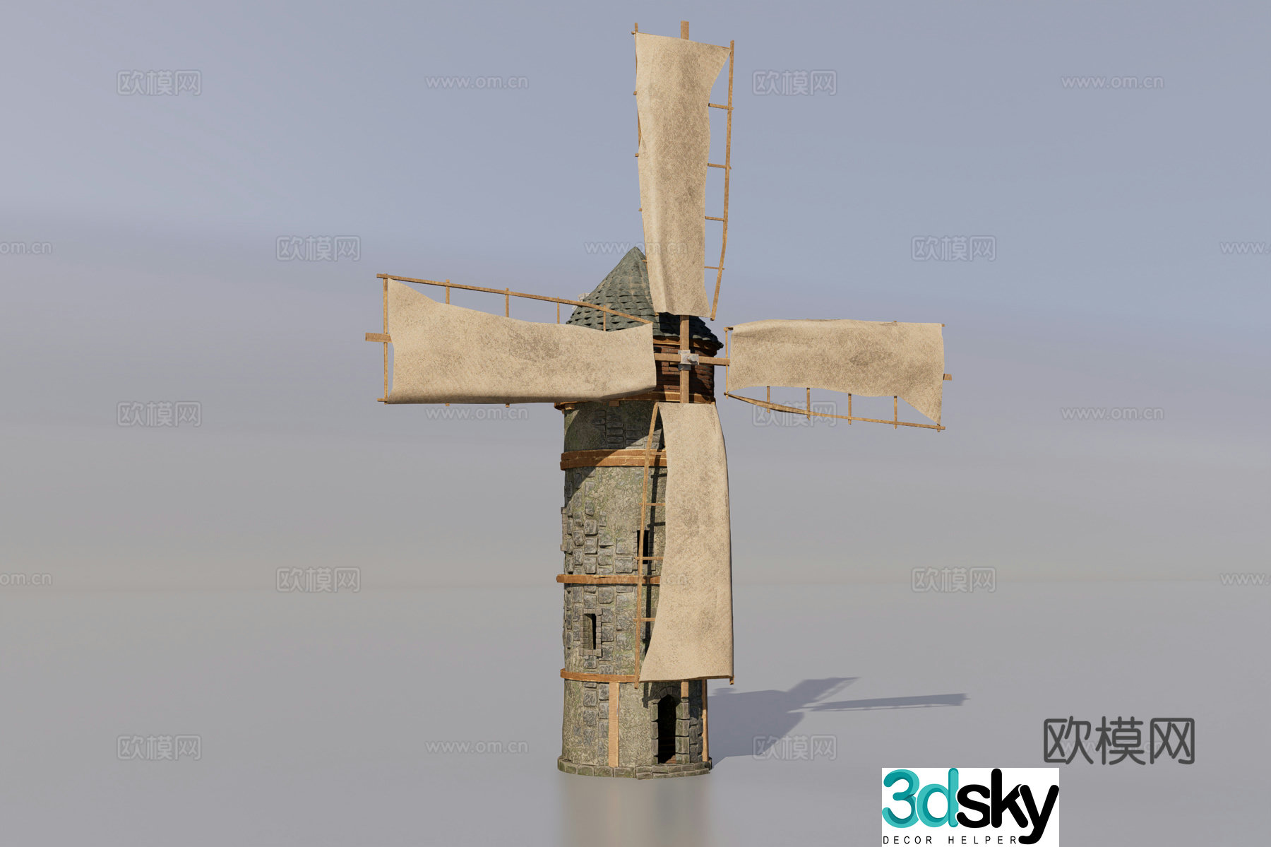 Medieval windmill 3d model