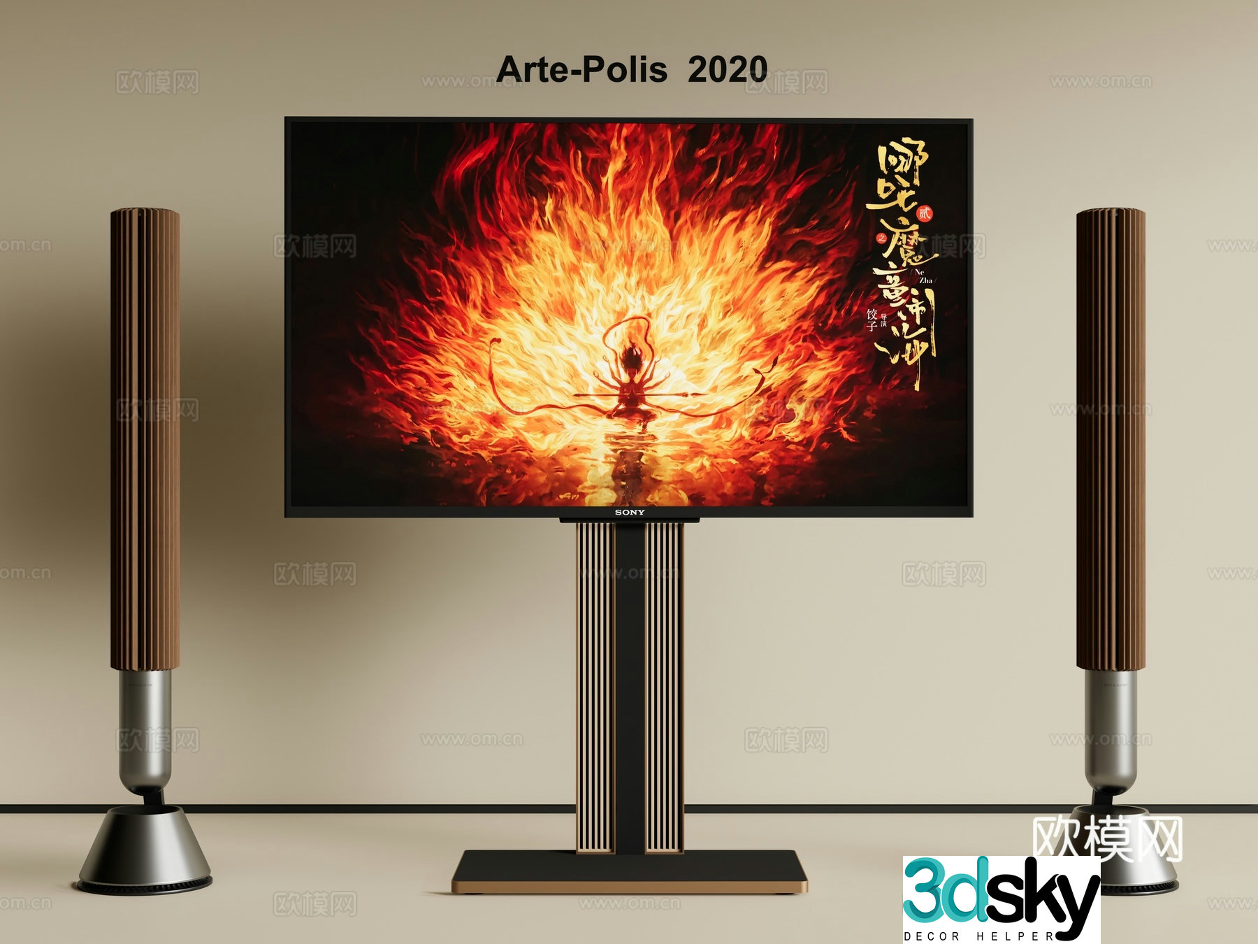 TV Mobile TV Stand TV Floor-standing TV Audio 3D Model