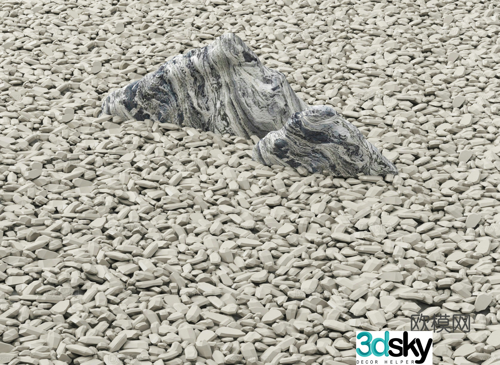 Landscape stone gravel 3d model