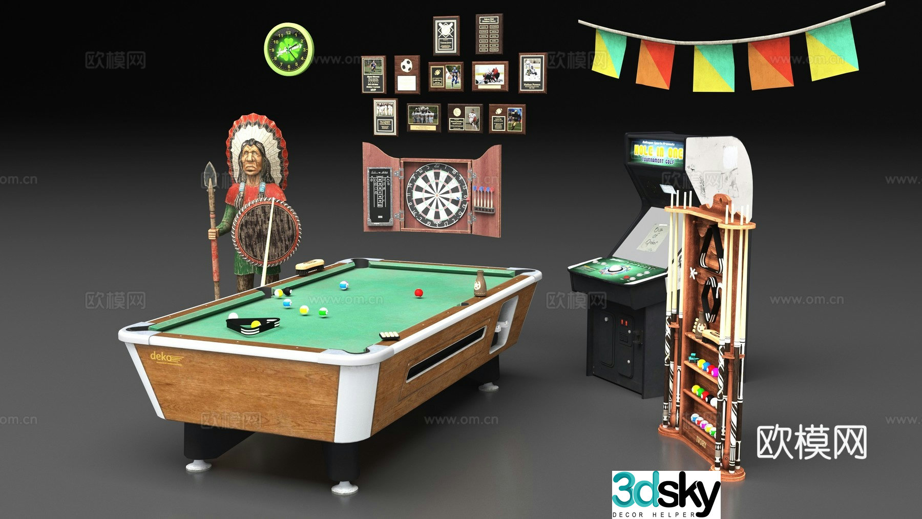 Bar entertainment items 3d model