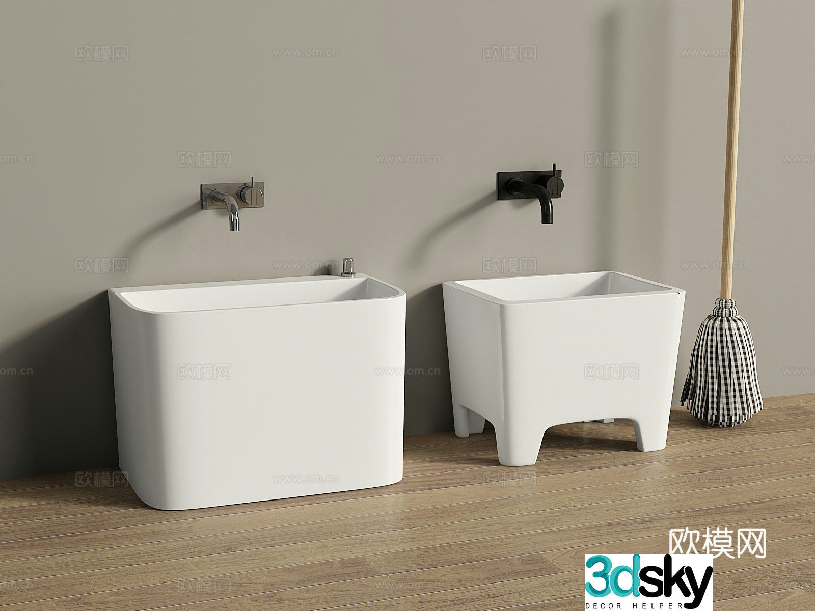 Modern mop pool mop mop 3d model