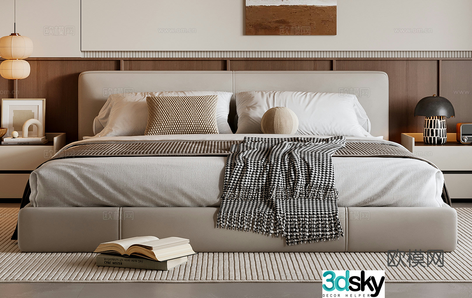 Middle-aged double bed 3D model