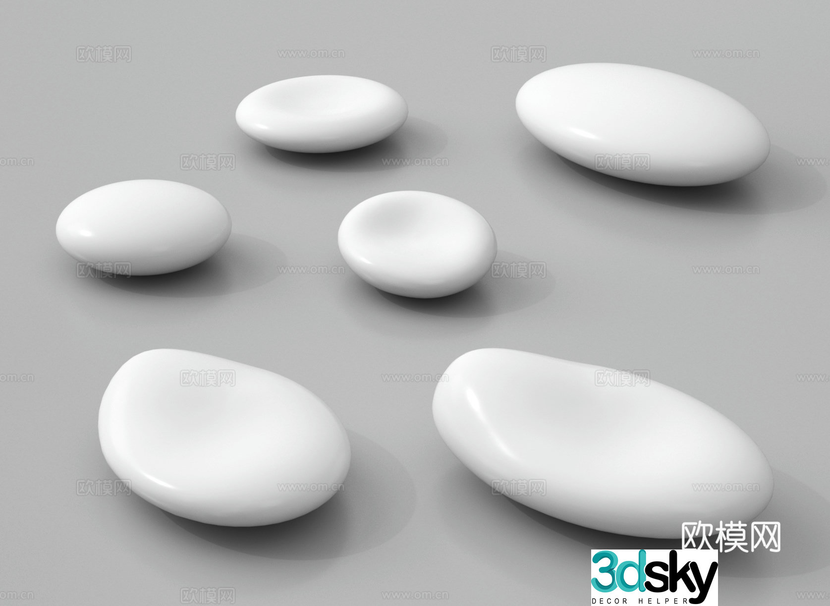 Landscape stone gravel pebbles stone 3d model
