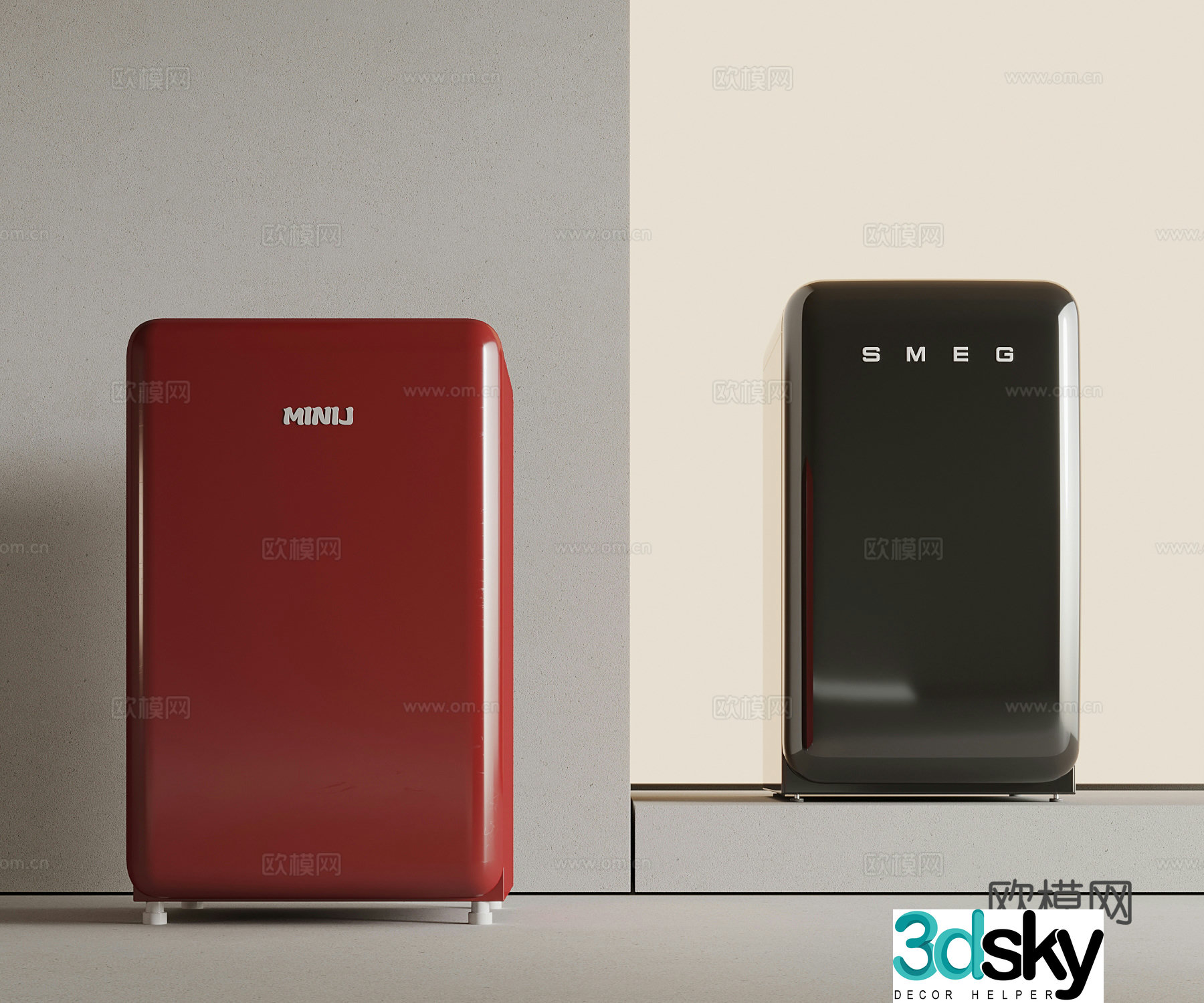 Refrigerator Modern mini small refrigerator 3d model