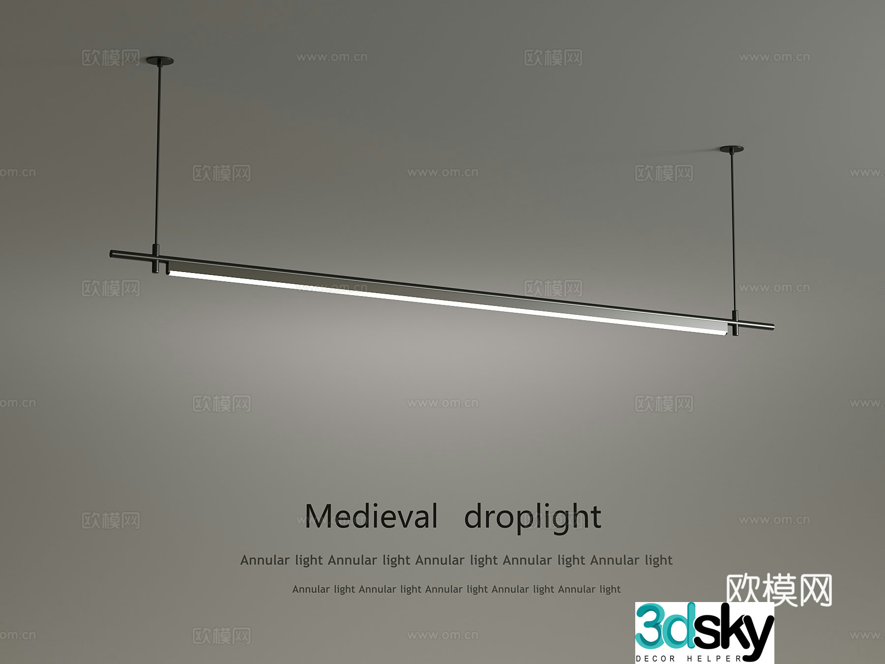 Modern Chandeliers Long Strip Chandeliers Simple Chandeliers 3D Model