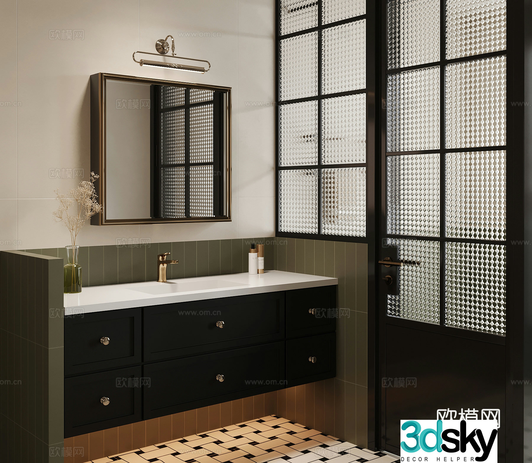 Bathroom cabinet French bathroom cabinet 3d model