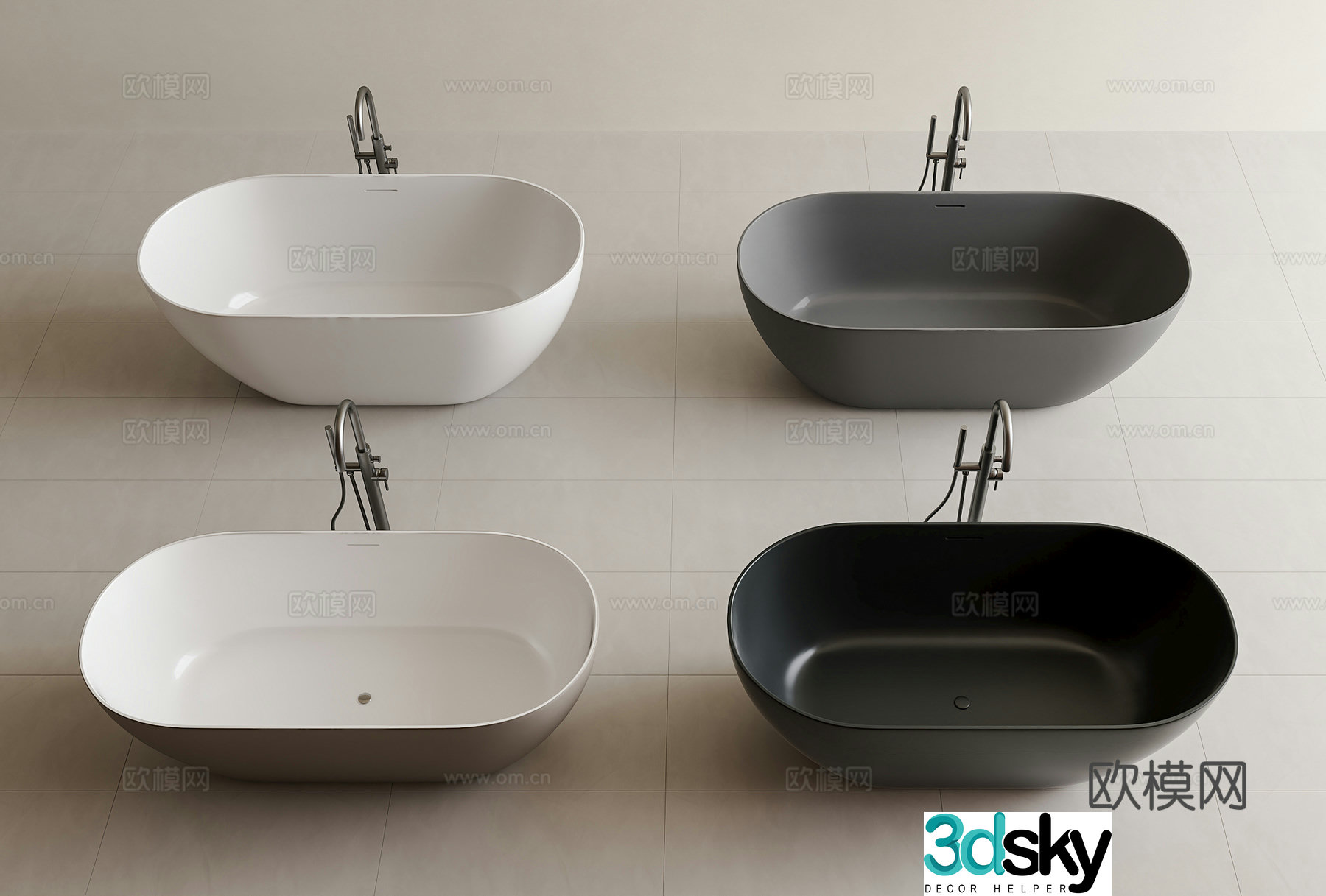 Bathtub Integrated Bathtub Bathtub faucet Jacuzzi Hotel Bathtub Modern Bathtub 3D Model