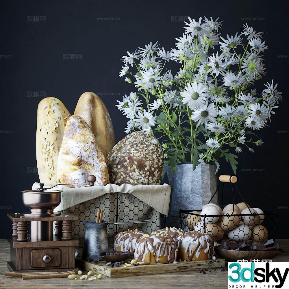Food floral decoration 3d model