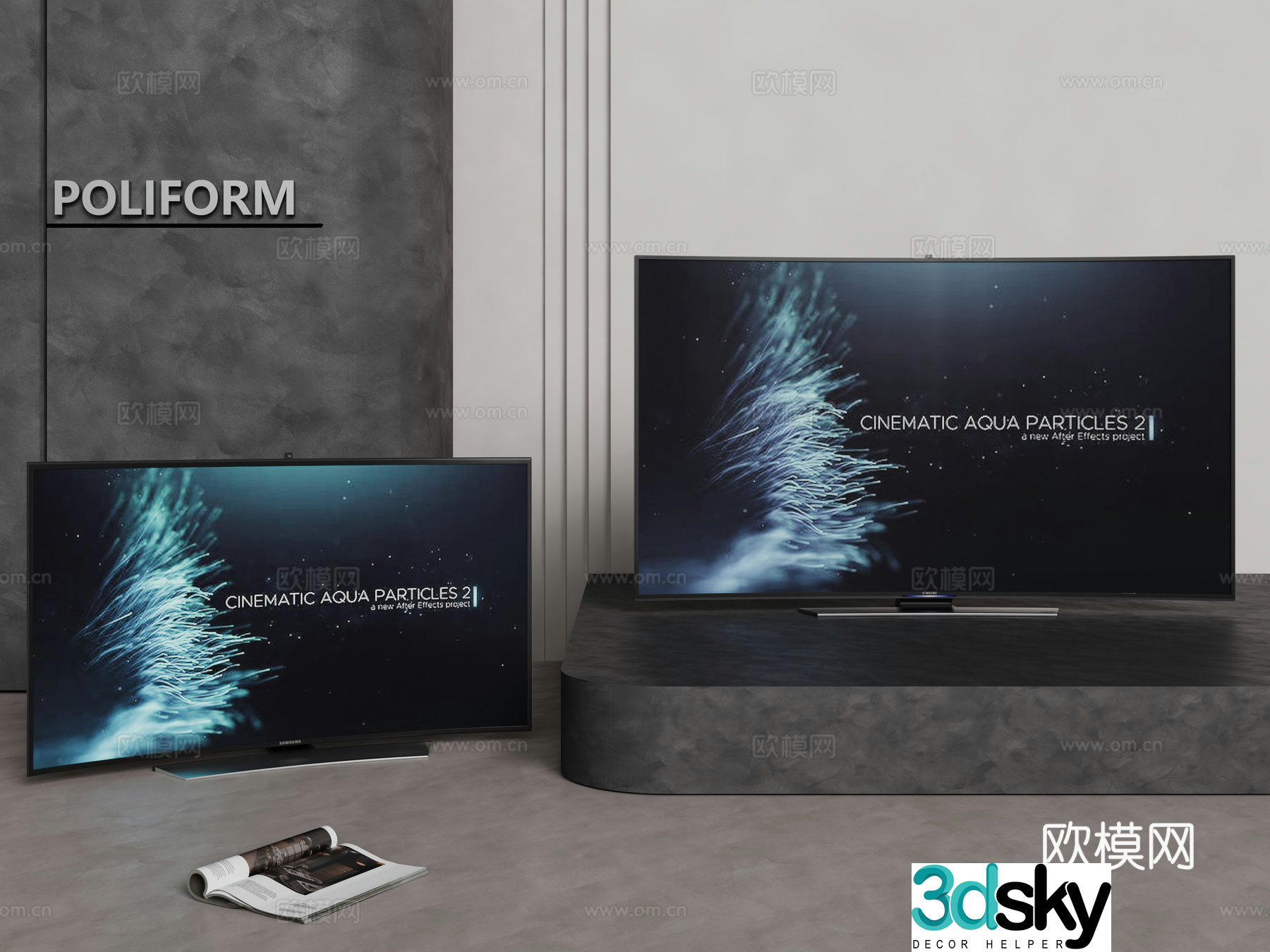 Modern LCD TV Stand TV Mobile TV Wall-mounted TV Floor-standing TV 3D Model