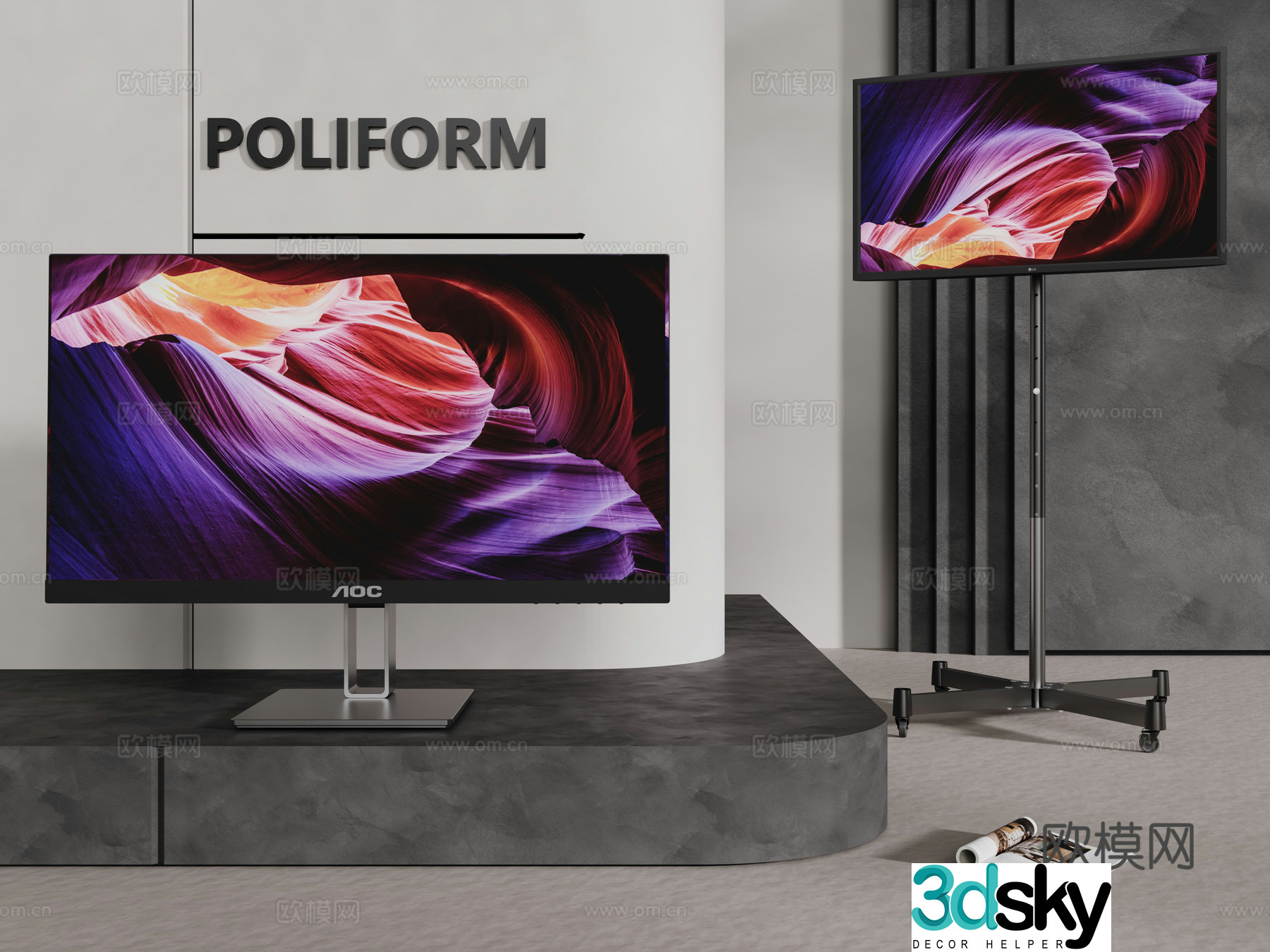 Modern LCD TV Stand TV Mobile TV Wall-mounted TV Floor-standing TV 3D Model