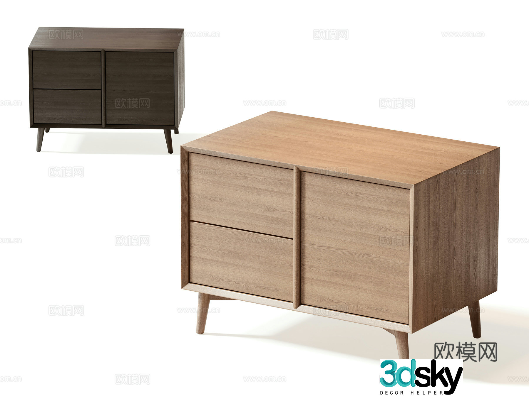 New Chinese style bedside table 3D model