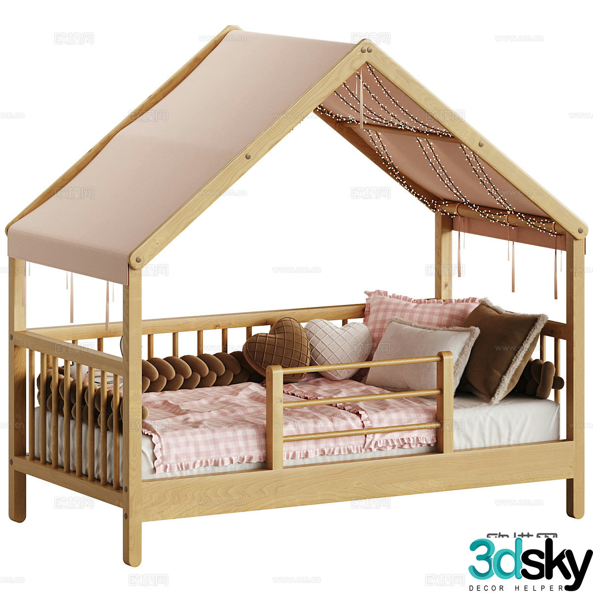 Modern Nordic Log Children’s Crib 3d Model