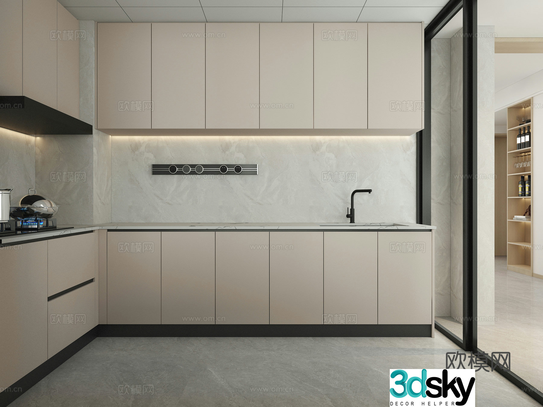 Modern kitchen cabinet 3d model