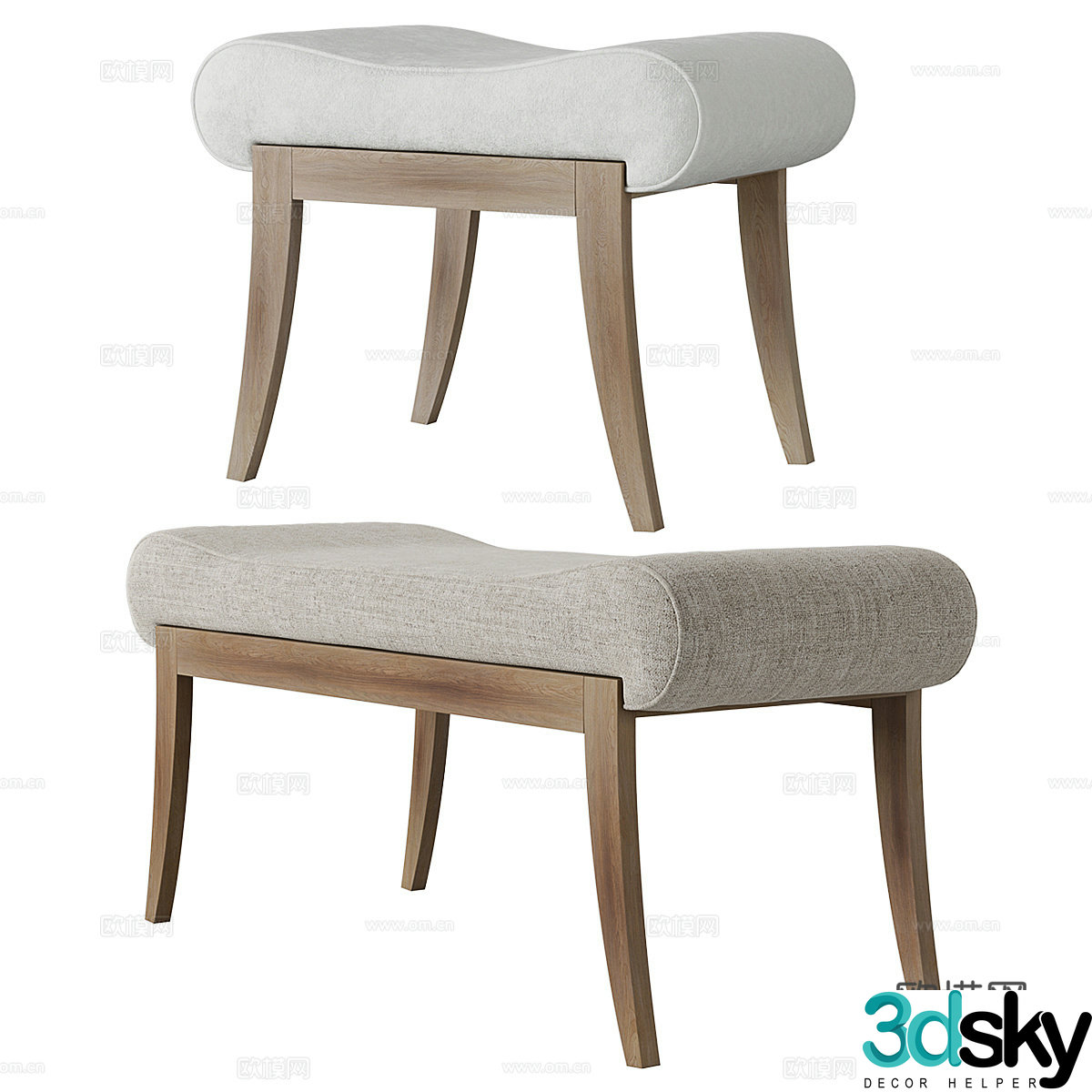 New Chinese style fabric saddle stool 3D model