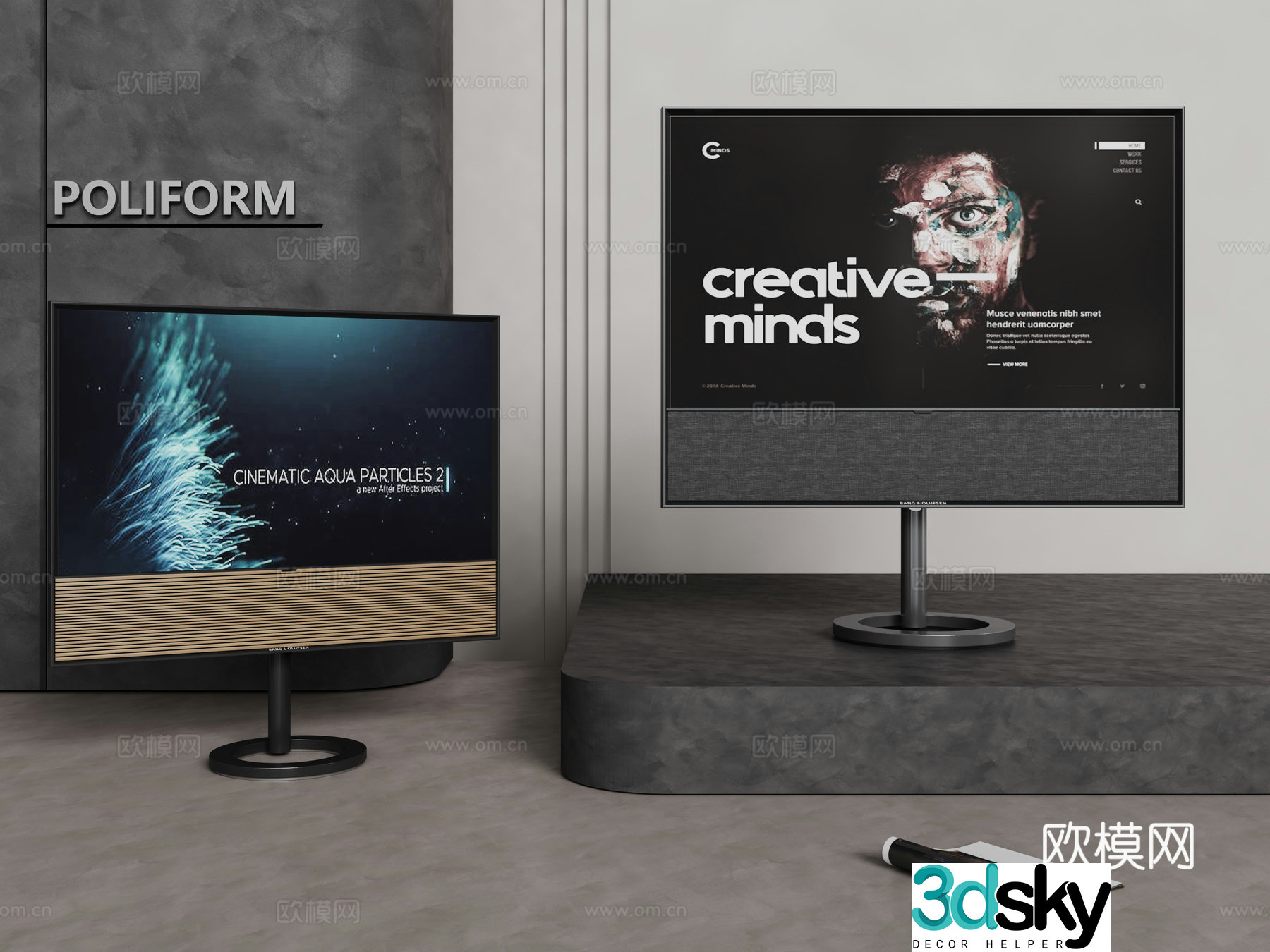 Modern LCD TV Stand TV Mobile TV Wall-mounted TV Floor-standing TV 3D Model