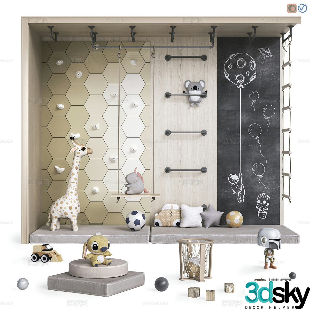 Children's play area toys 3d model
