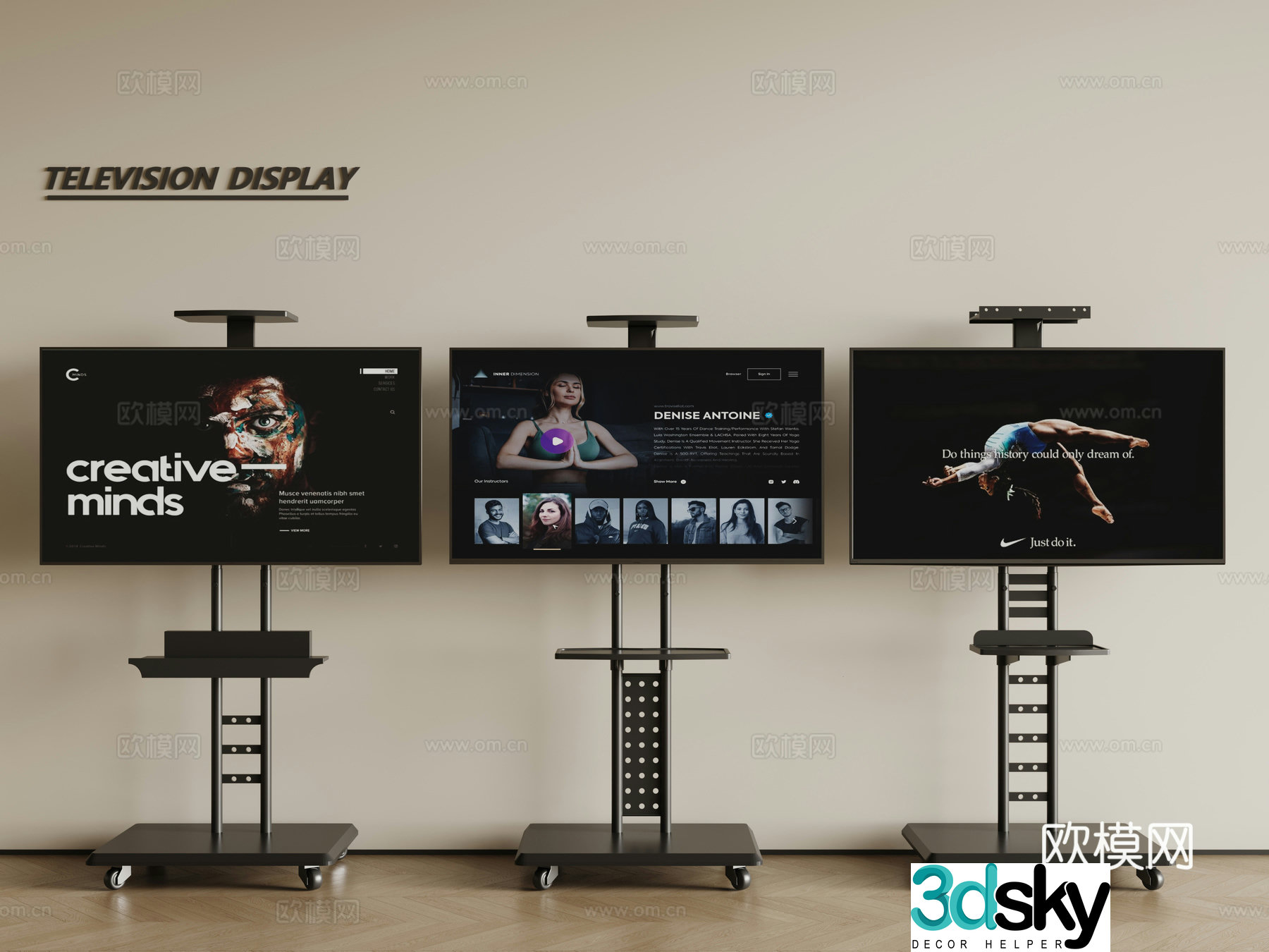 Modern LCD TV Stand TV Mobile TV Wall-mounted TV Floor-standing TV 3D Model