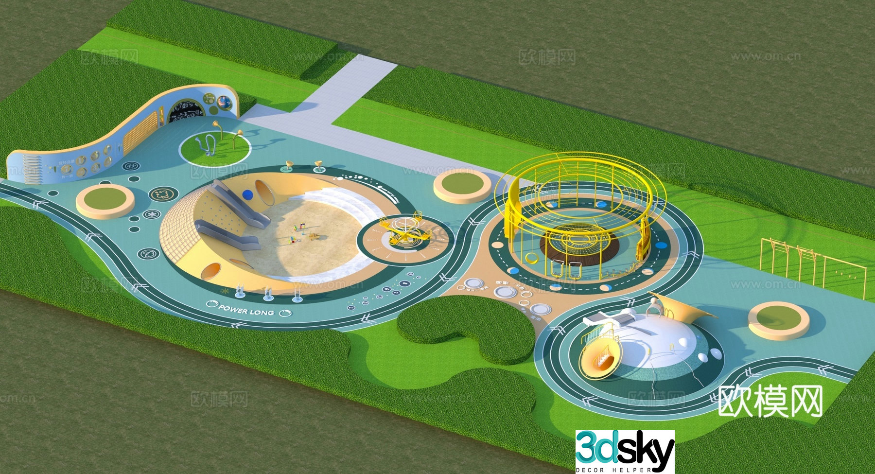 Modern children’s play area 3D model