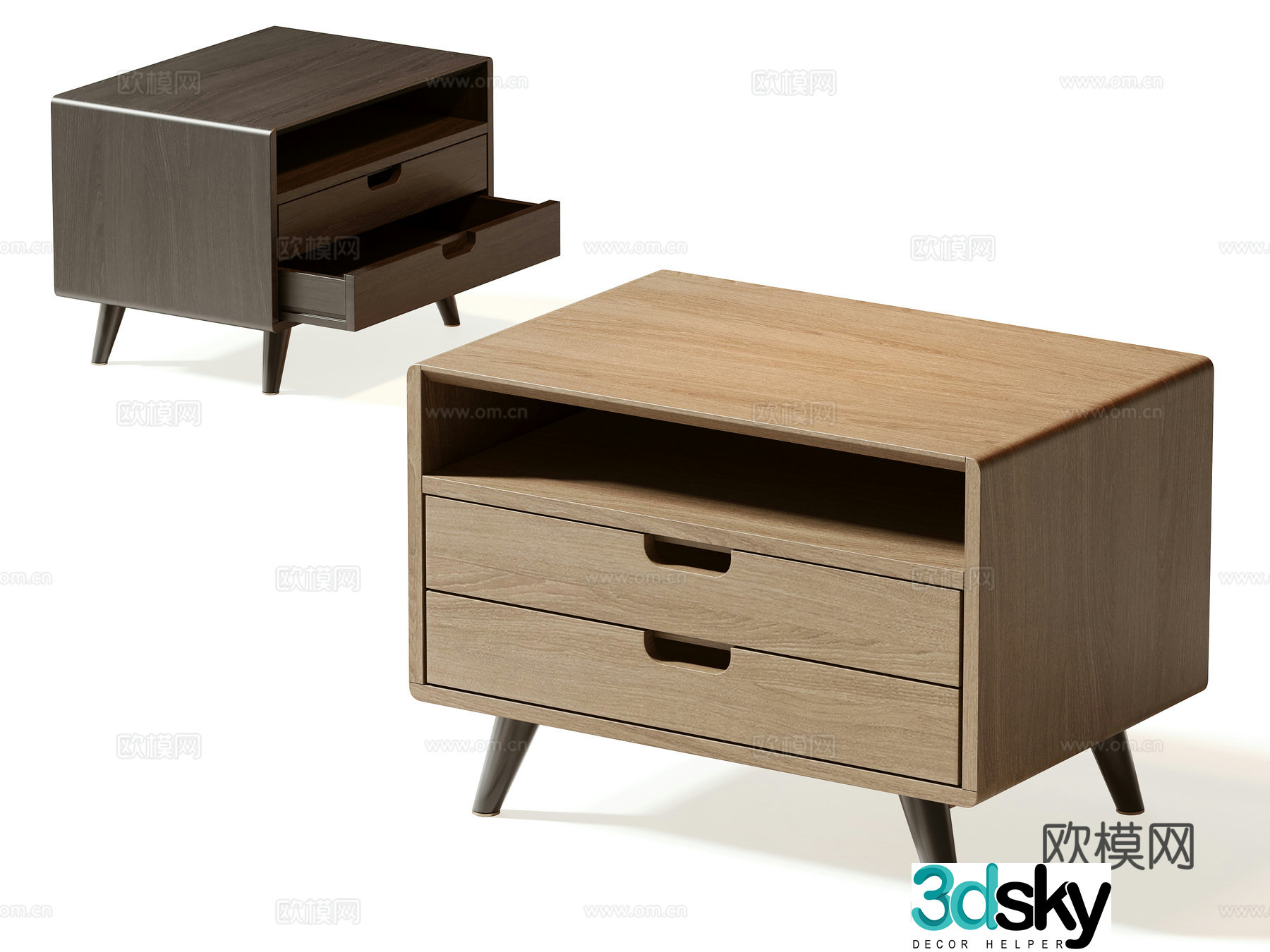 New Chinese style bedside table 3D model