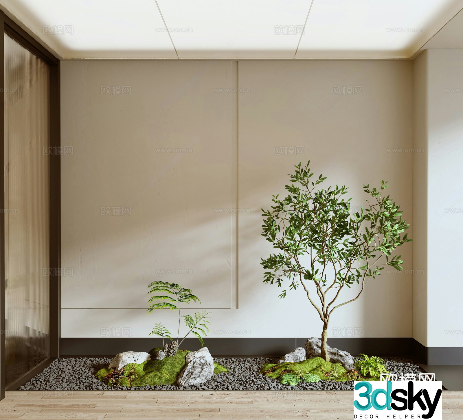 Modern interior landscape green plant landscaping new Chinese style interior landscape landscaping patio landscaping indoor planting 3D model