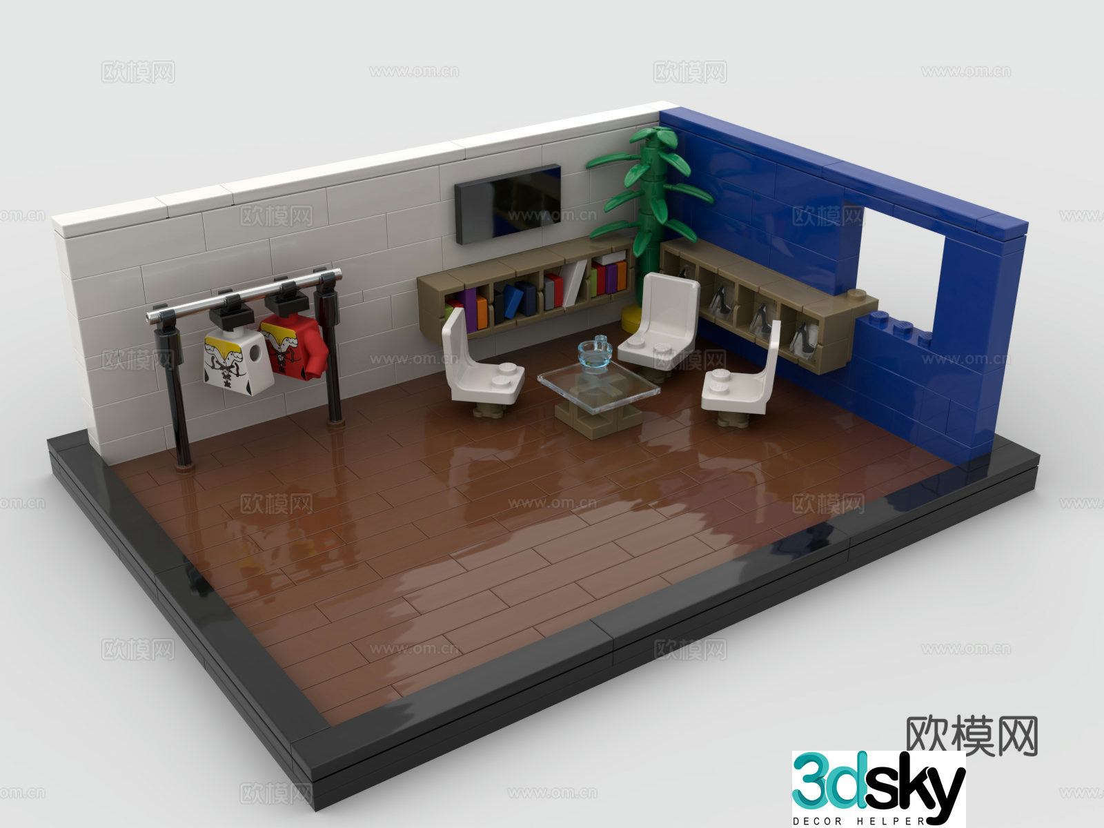 LEGO LEGO Toys Building Blocks Waiting Room Lounge 3D Model