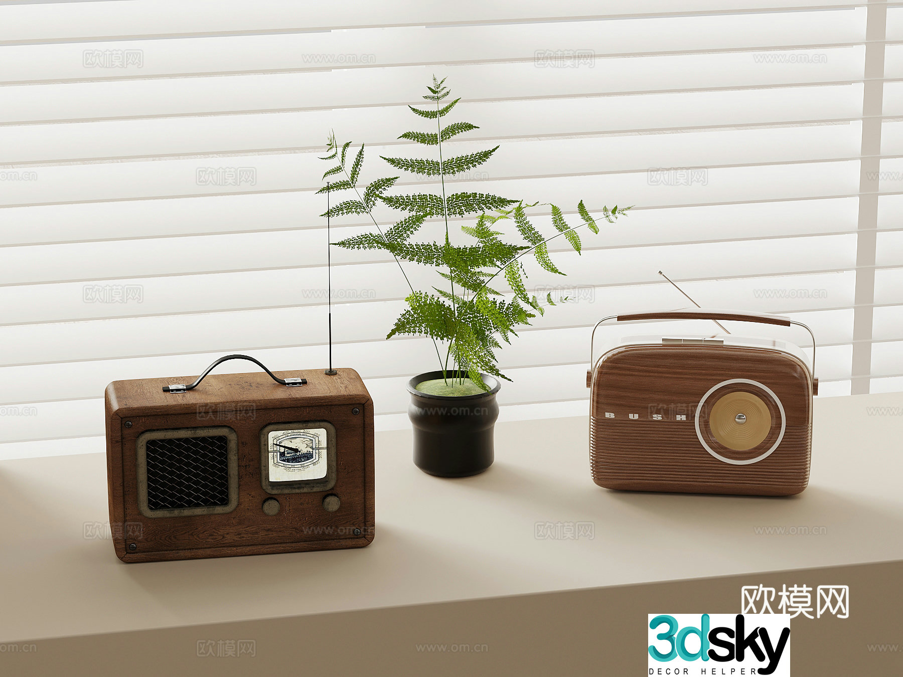French retro speaker small speaker mini speaker 3d model