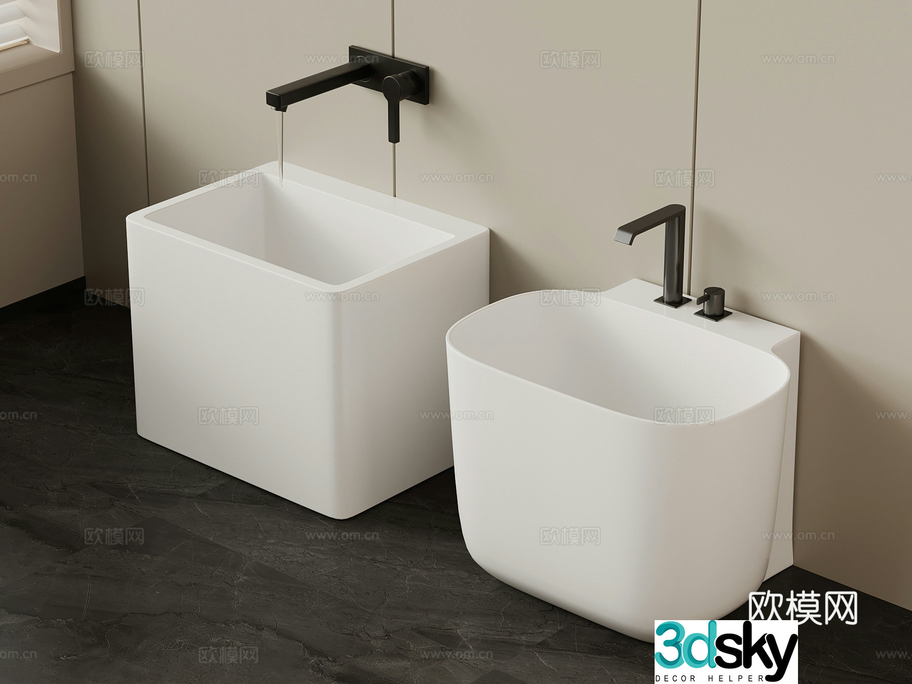 Modern mop pool 3d model