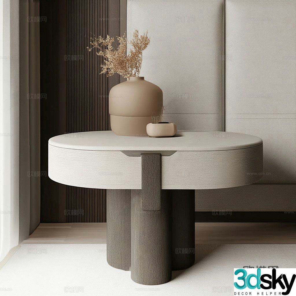 Italian bedside table Italian bedside table arc bedside table_ornamental bedside table wasabi side cabinet round bedside table 3D model
