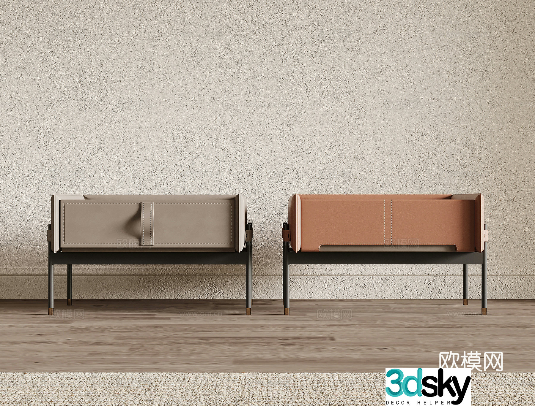 Bedside table Modern minimalist bedside table 3D model
