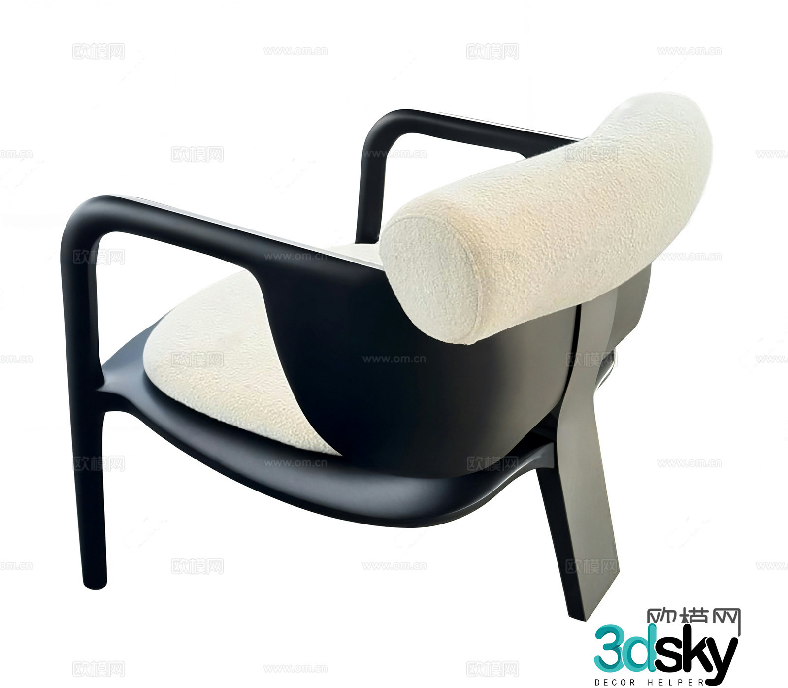 Middle Ages wali leisure chair Middle Ages wali leisure black wooden chair Wali leisure chair Armchair 3d model
