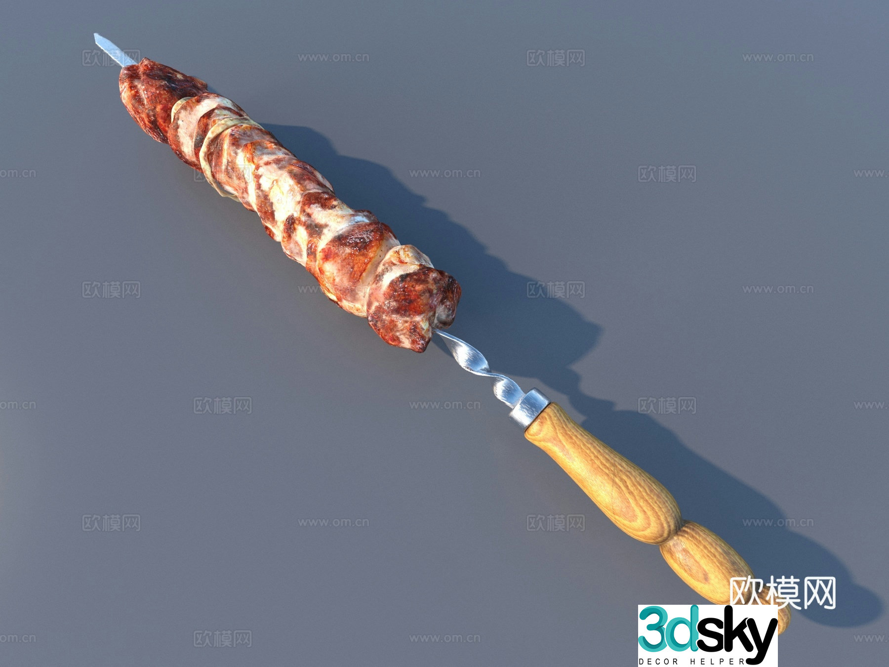 Barbecue kebabs lamb kebabs 3d model