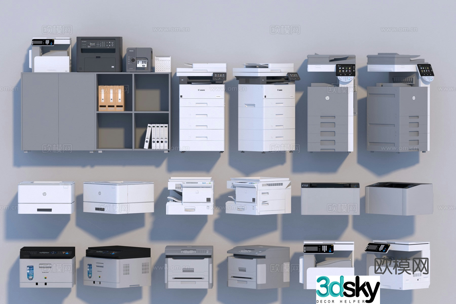 Modern printer combination 3d model