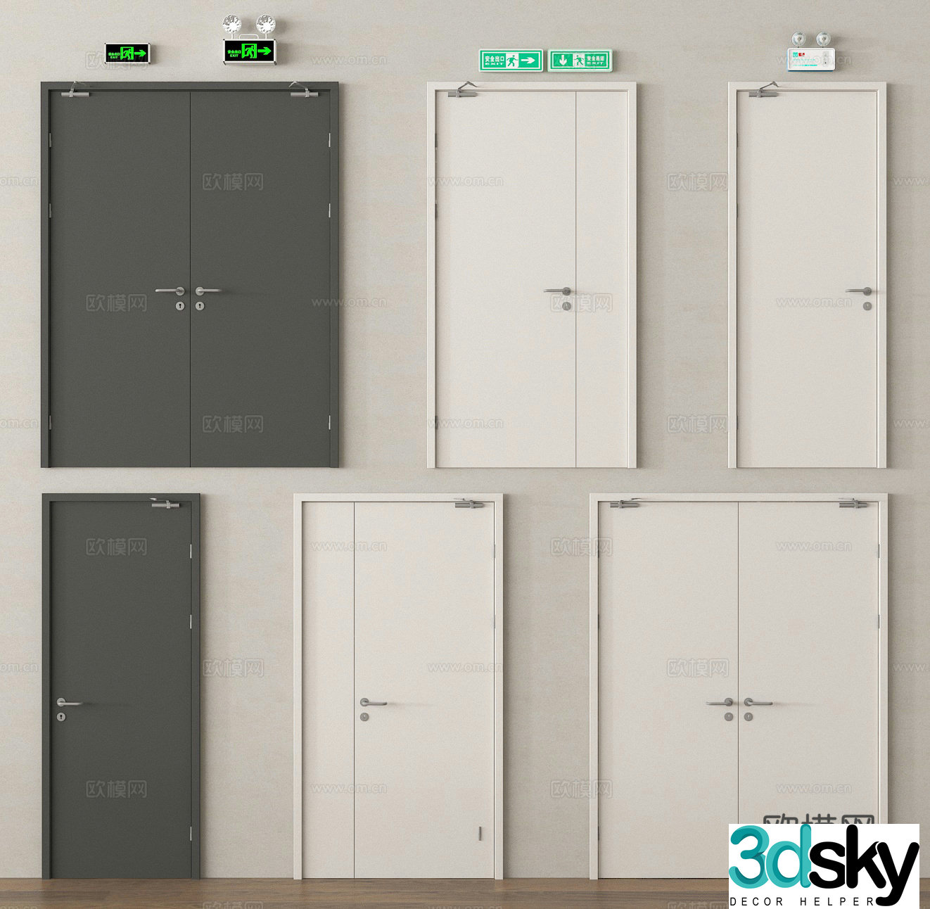 fire door safety door fire door safety exit 3d model