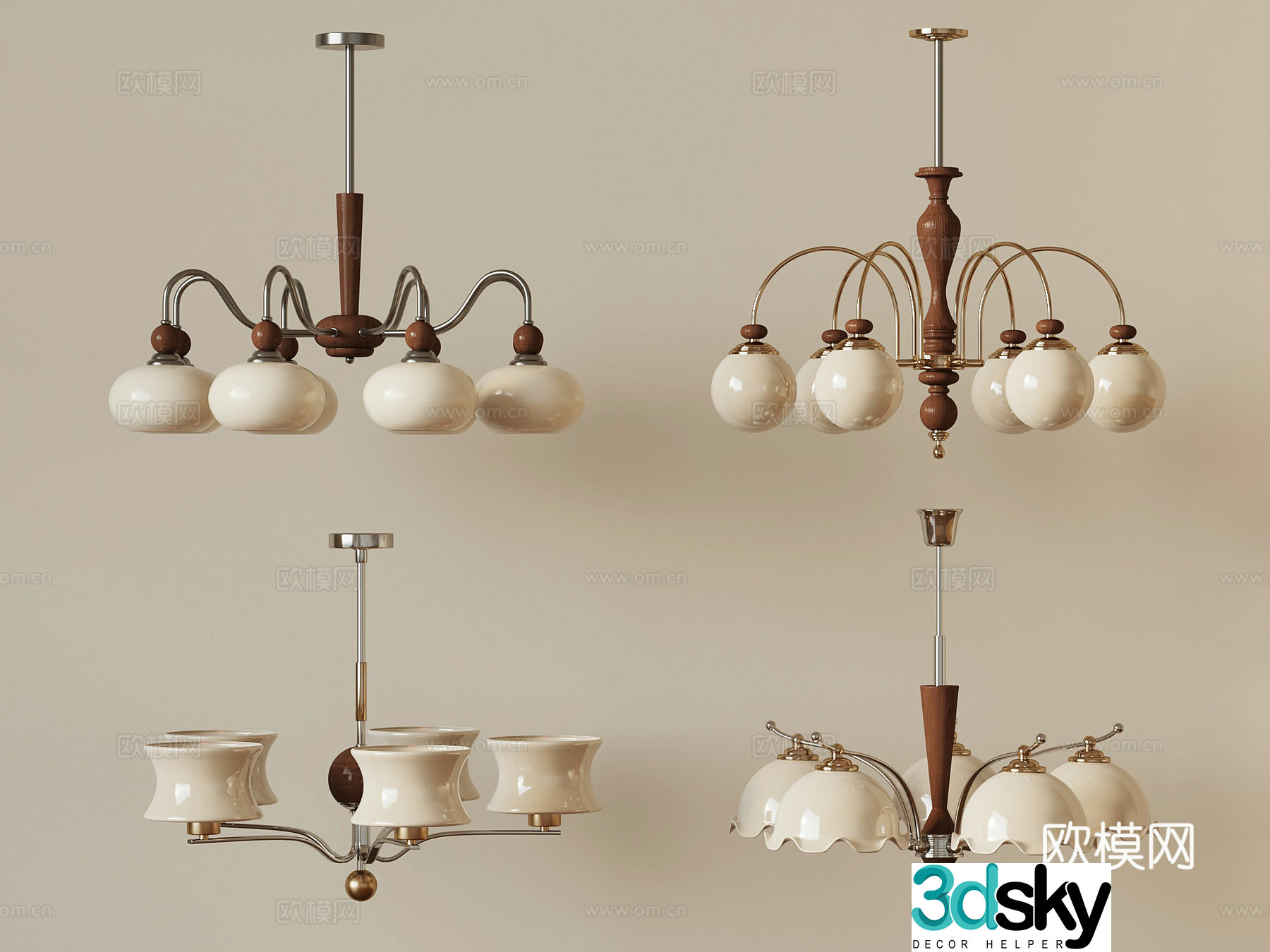 French chandeliers 3d model