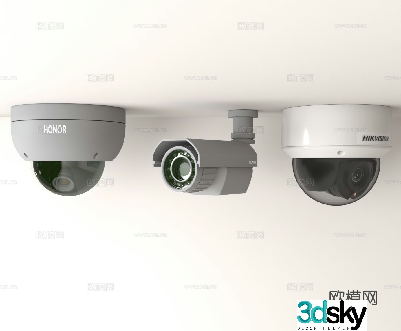 Intelligent security monitoring equipment spherical monitoring gun-type surveillance camera 3D model