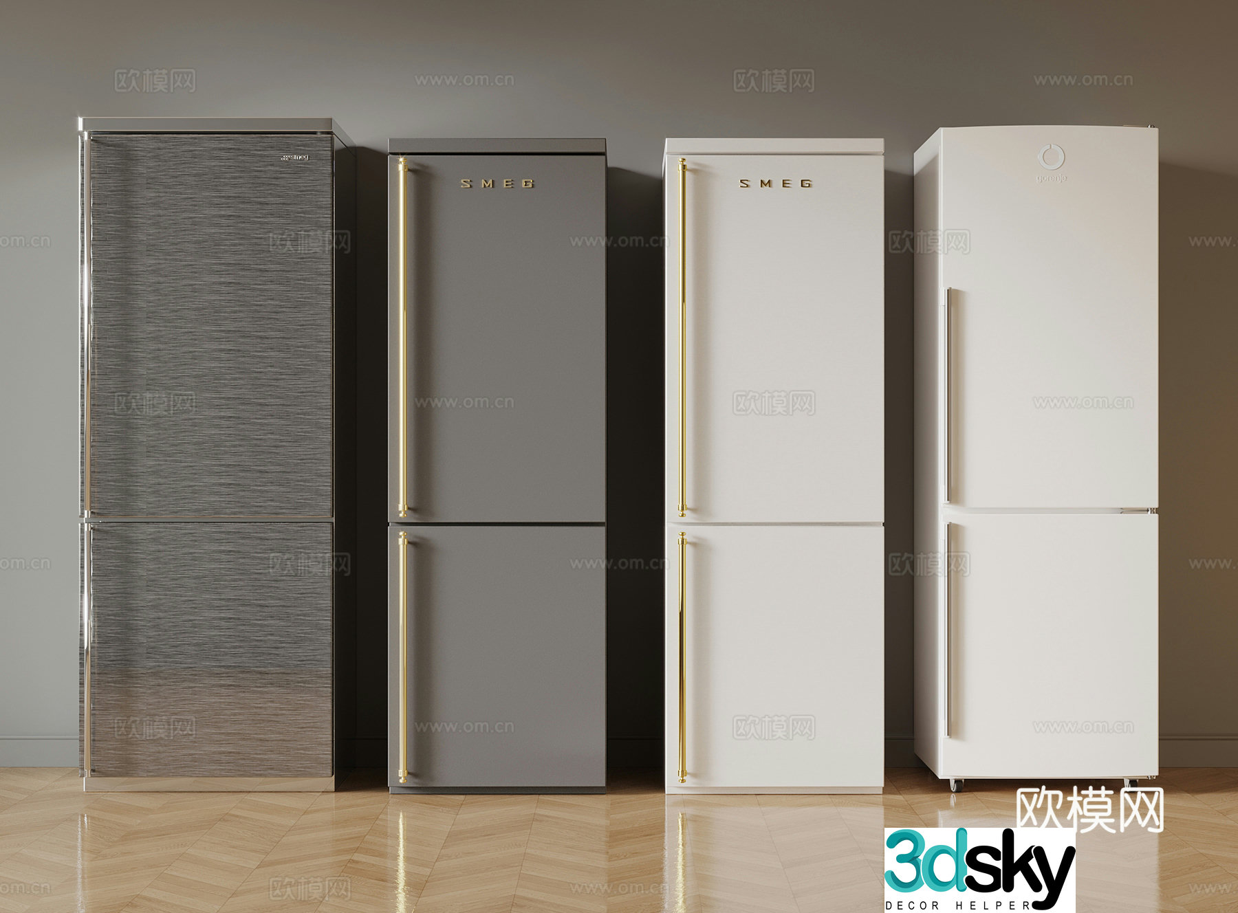 Refrigerator Modern small refrigerator Single door refrigerator 3D model