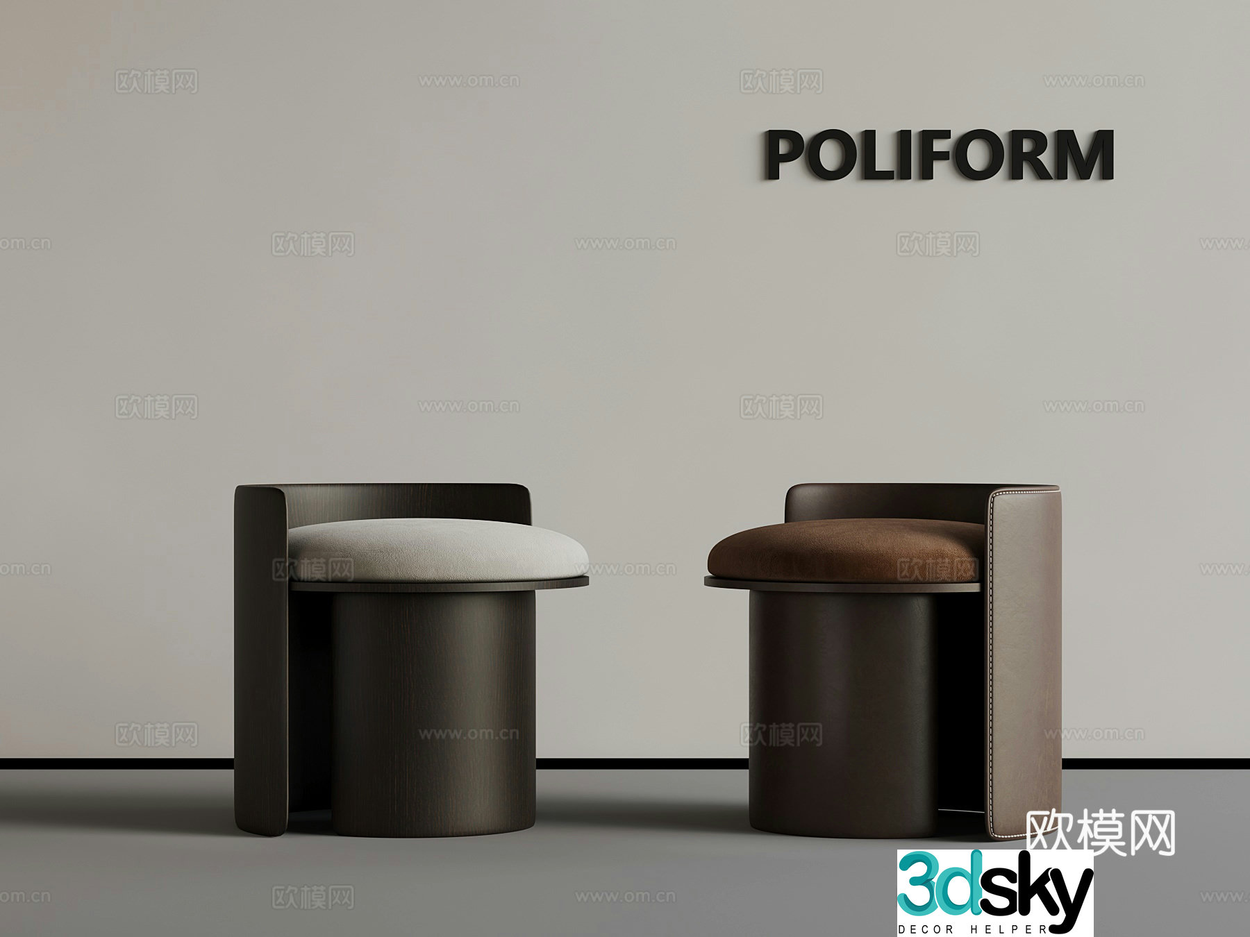 Other stools Modern stool Sofa stool Round stool 3d model