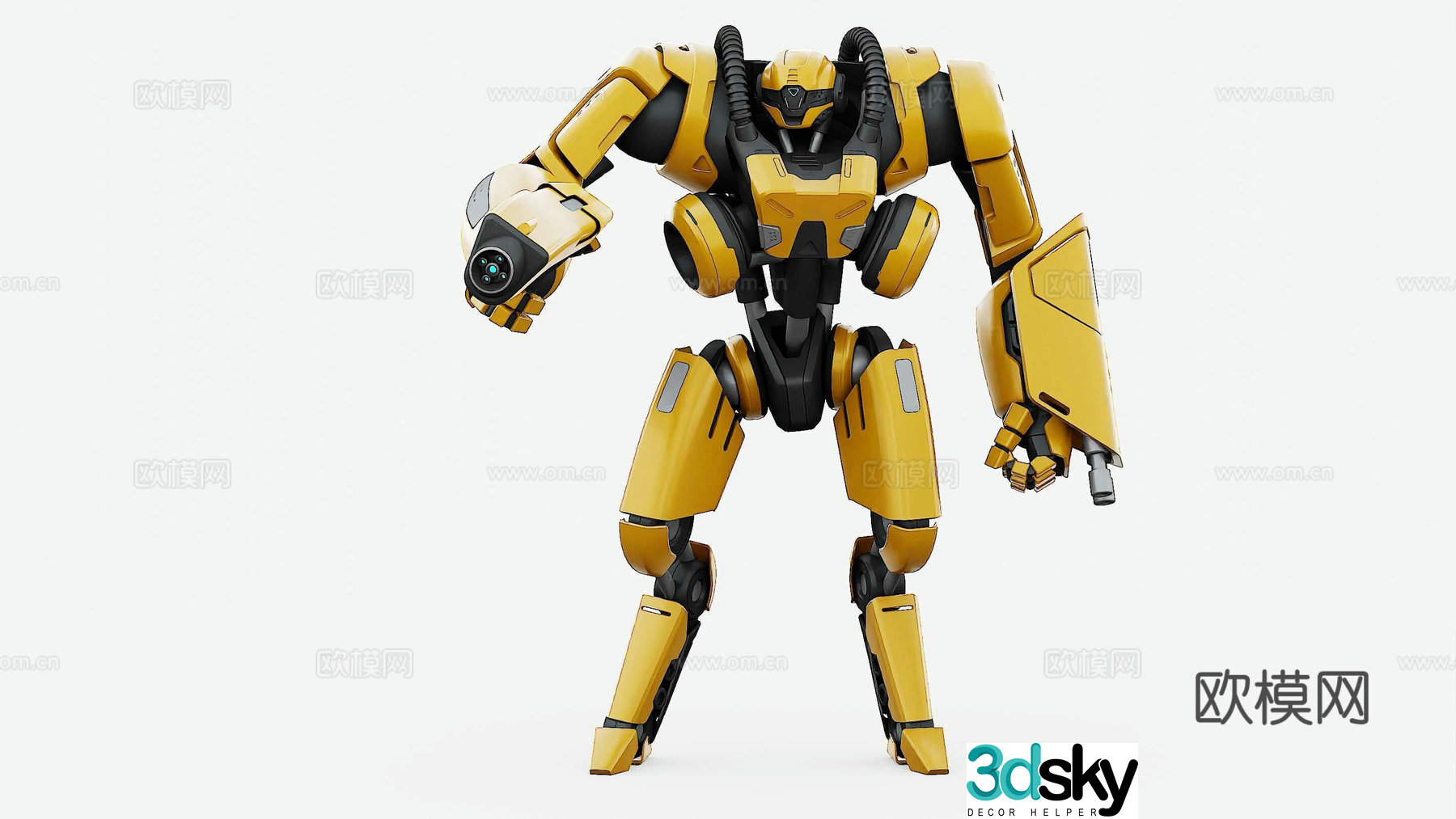 Robot with skeleton 3d model