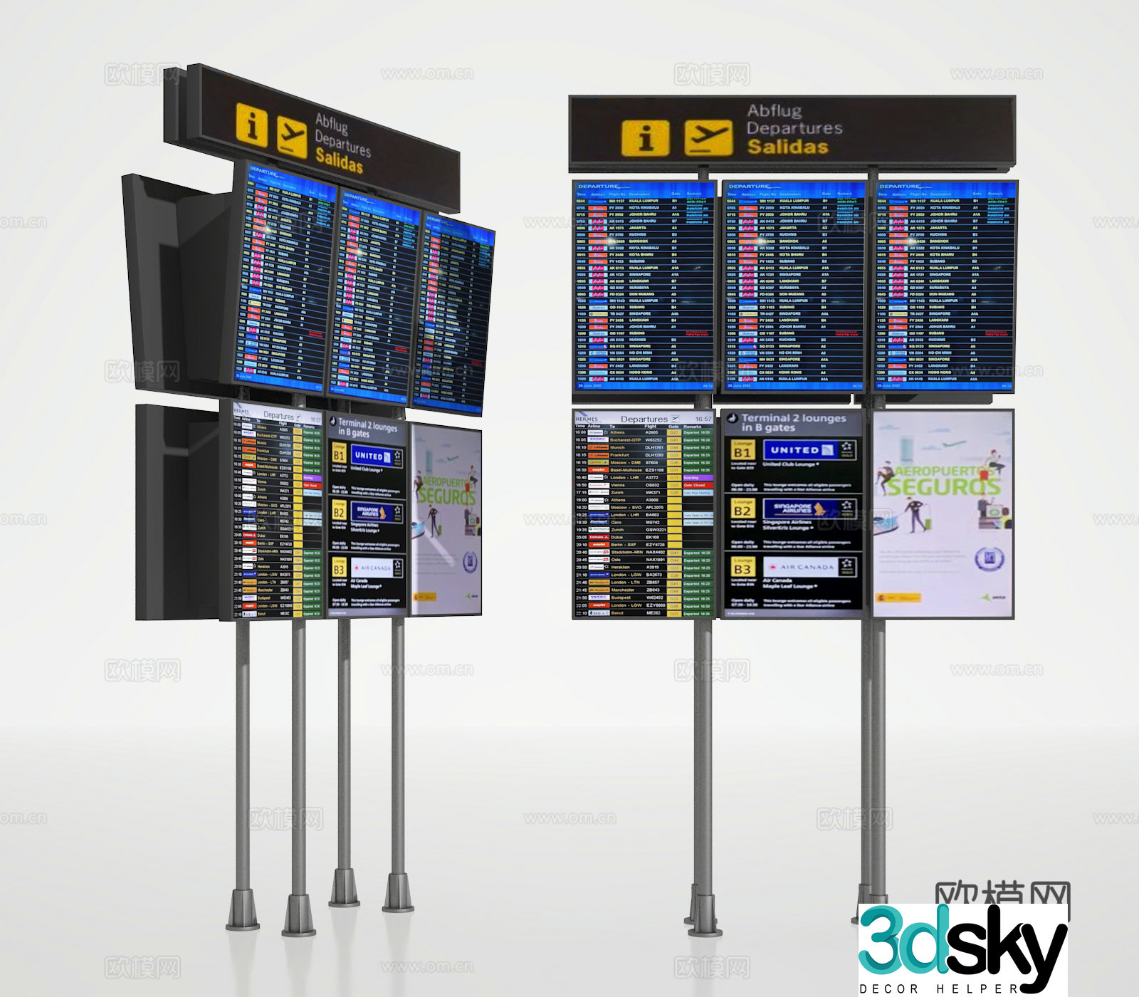 Airport timetable 3d model