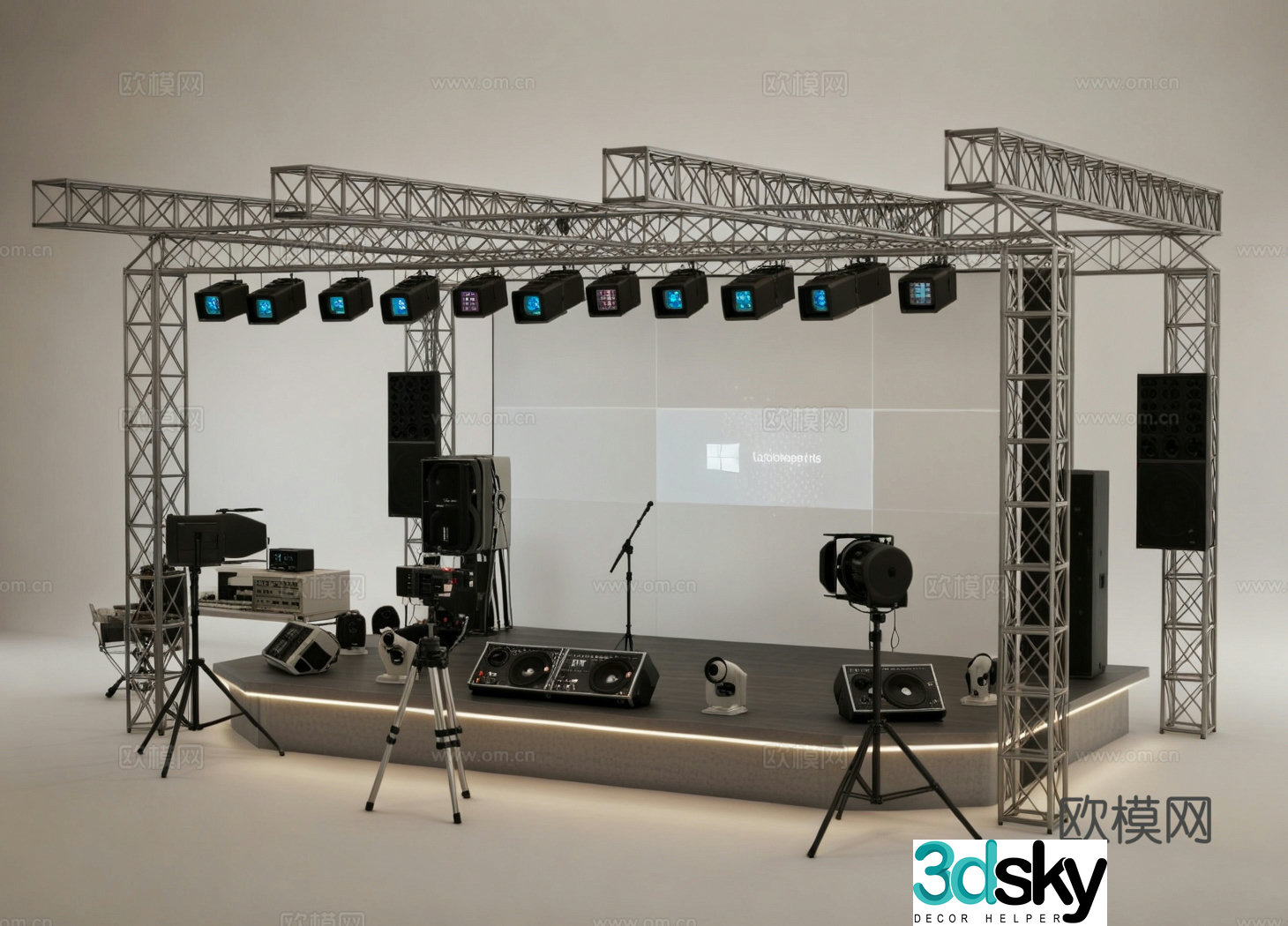 stage stage equipment audio 3d model