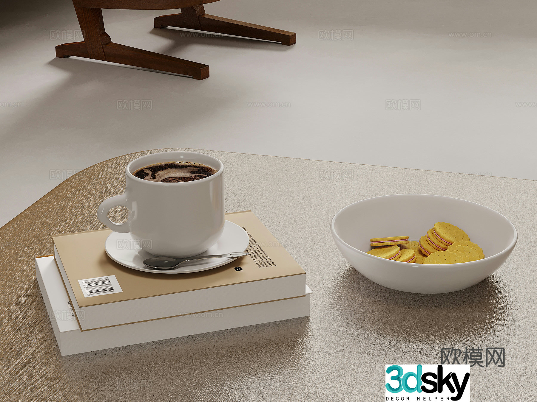Tableware Modern Coffee Cup Food 3D Model