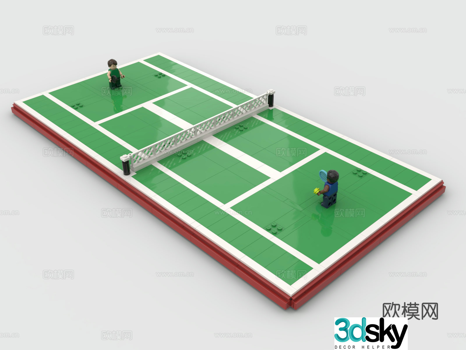 Lego LEGO Toys Building Blocks Tennis Court Tennis Player 3D Model