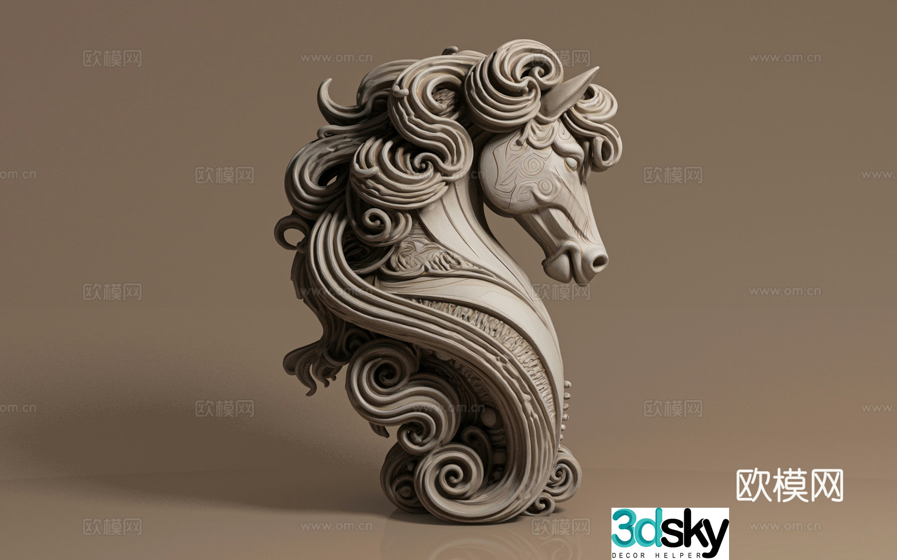 Horse head Art sculpture Creative statue Creative ornaments Landscape sculpture Outdoor decoration Beauty 3D model