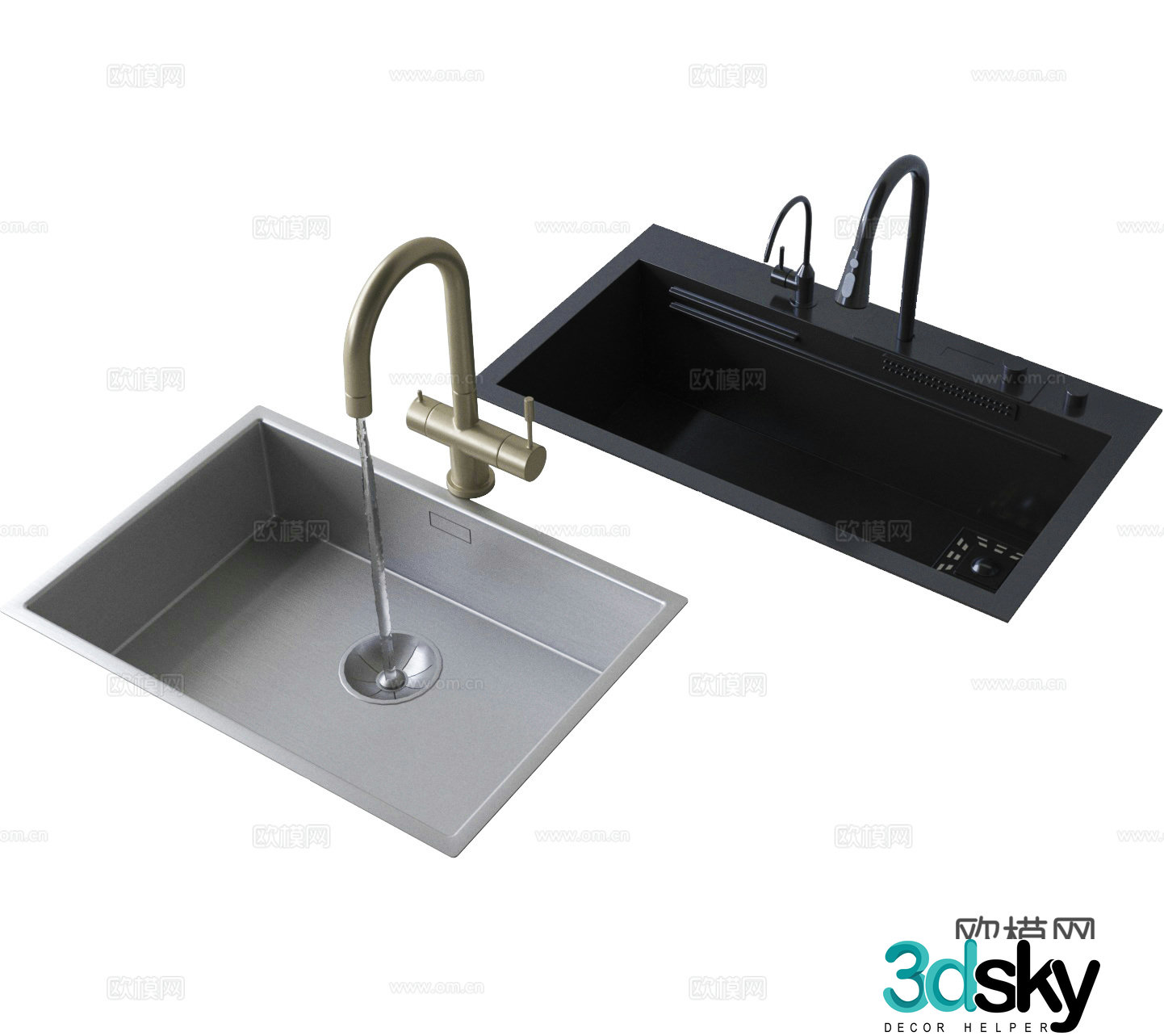 Sink Kitchen Sink Washing Basin Dish Washing Tank 3D Model