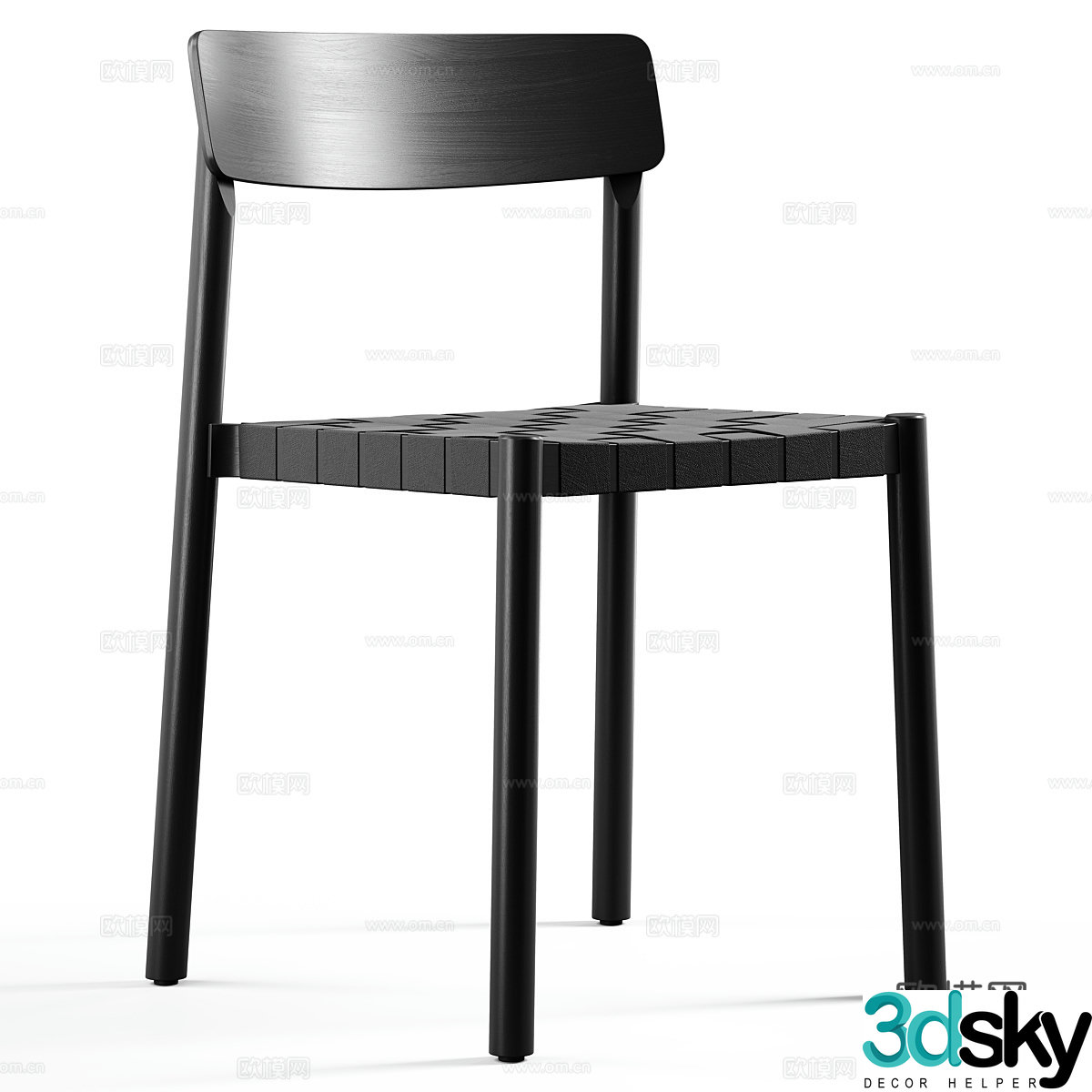 Modern Italian wooden dining chair 3d model