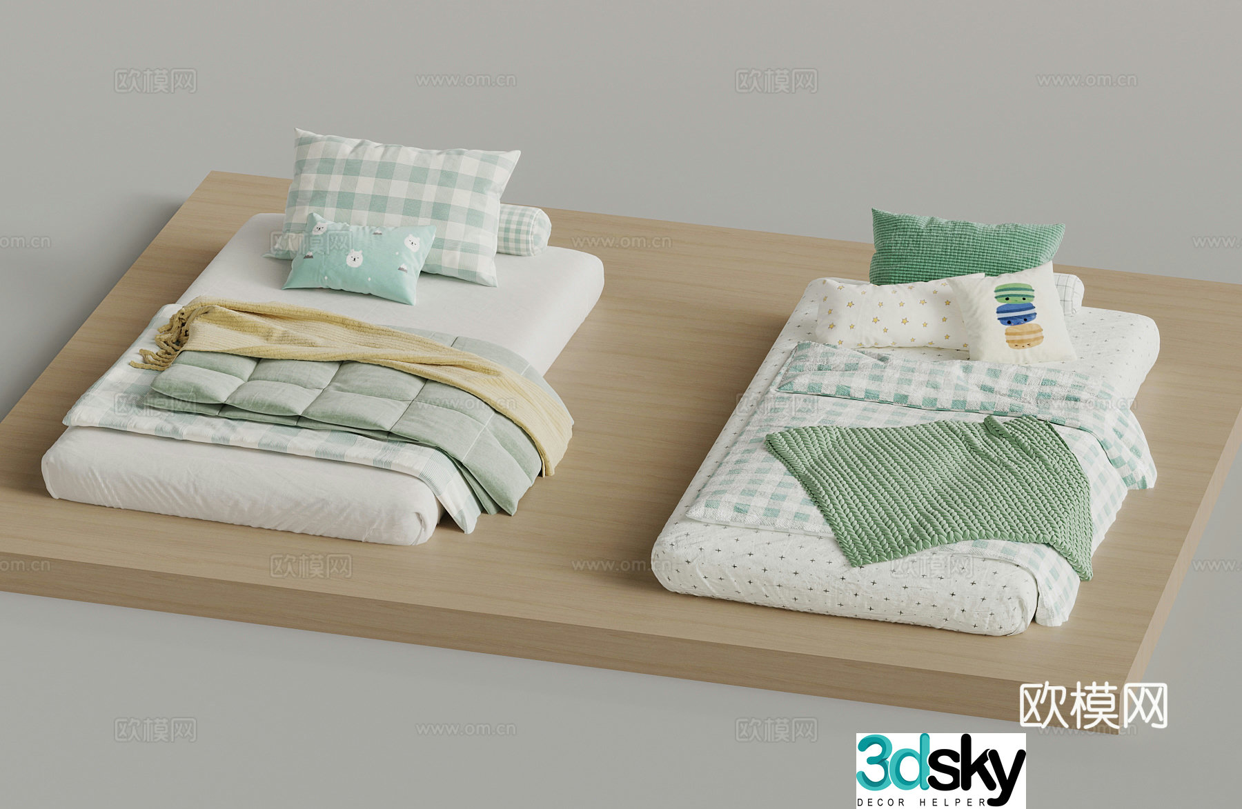 Other beds Modern double bed Bedding 3d model