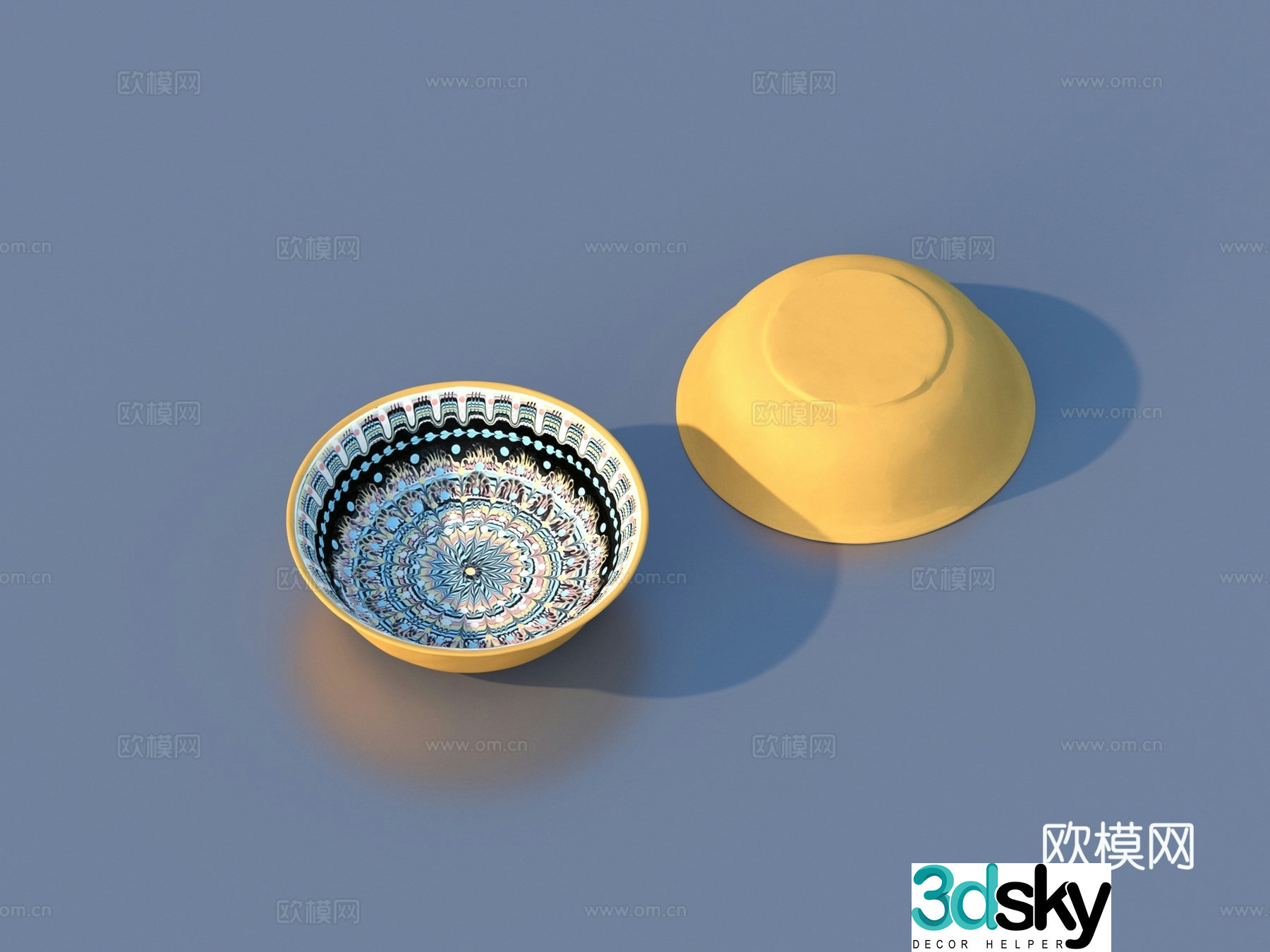 Bowl dining plate platter porcelain 3d model