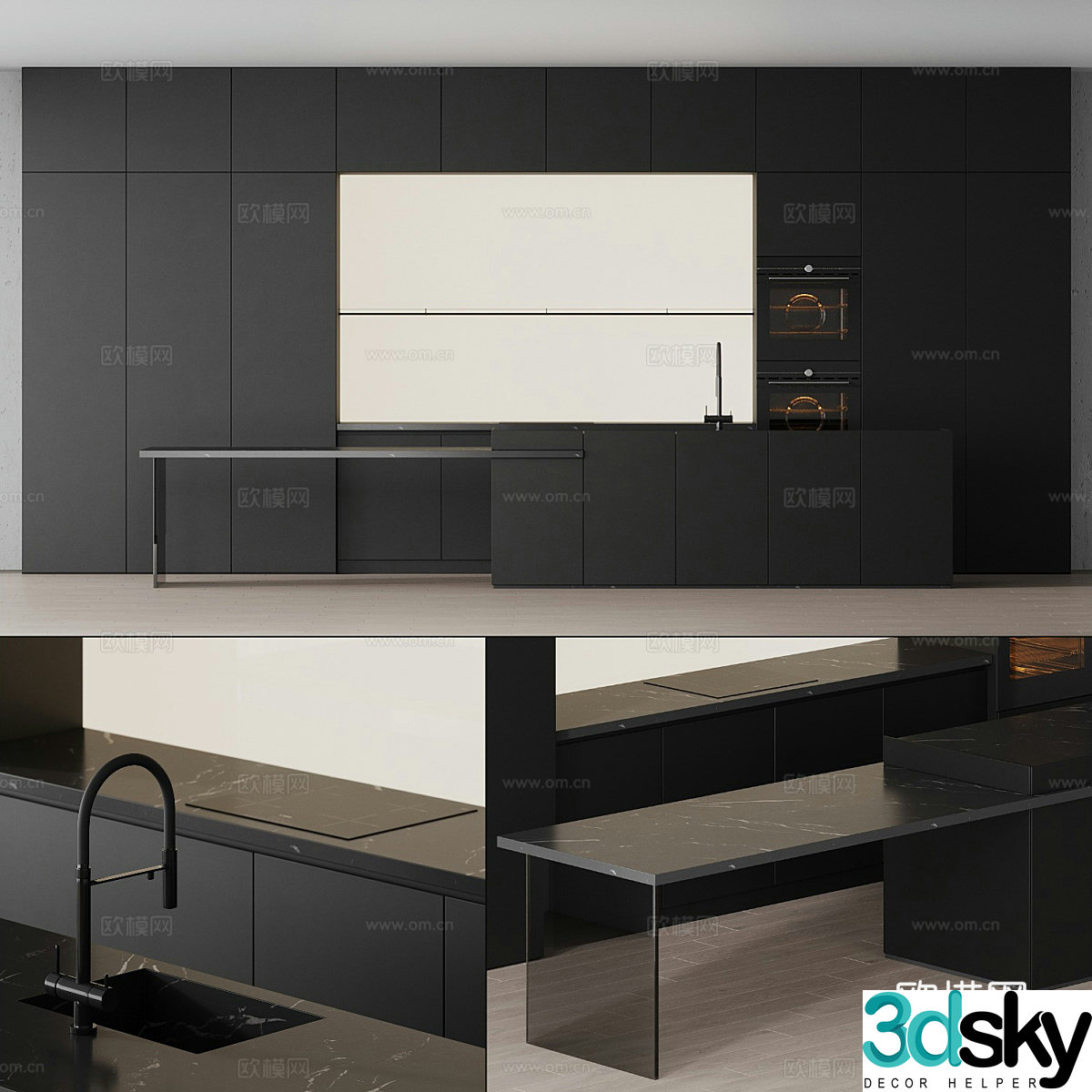 Modern Italian minimalist cabinet 3d model