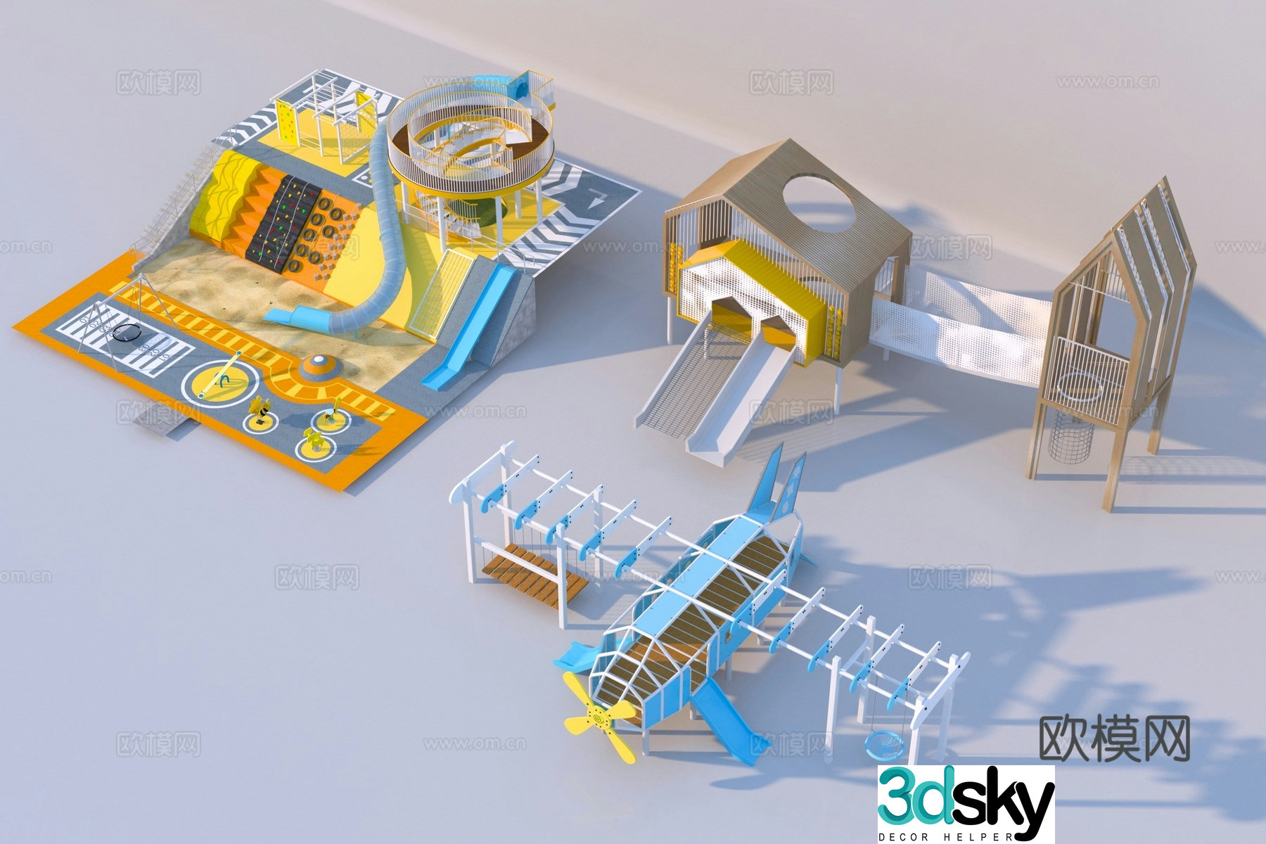 Modern children's slide 3d model