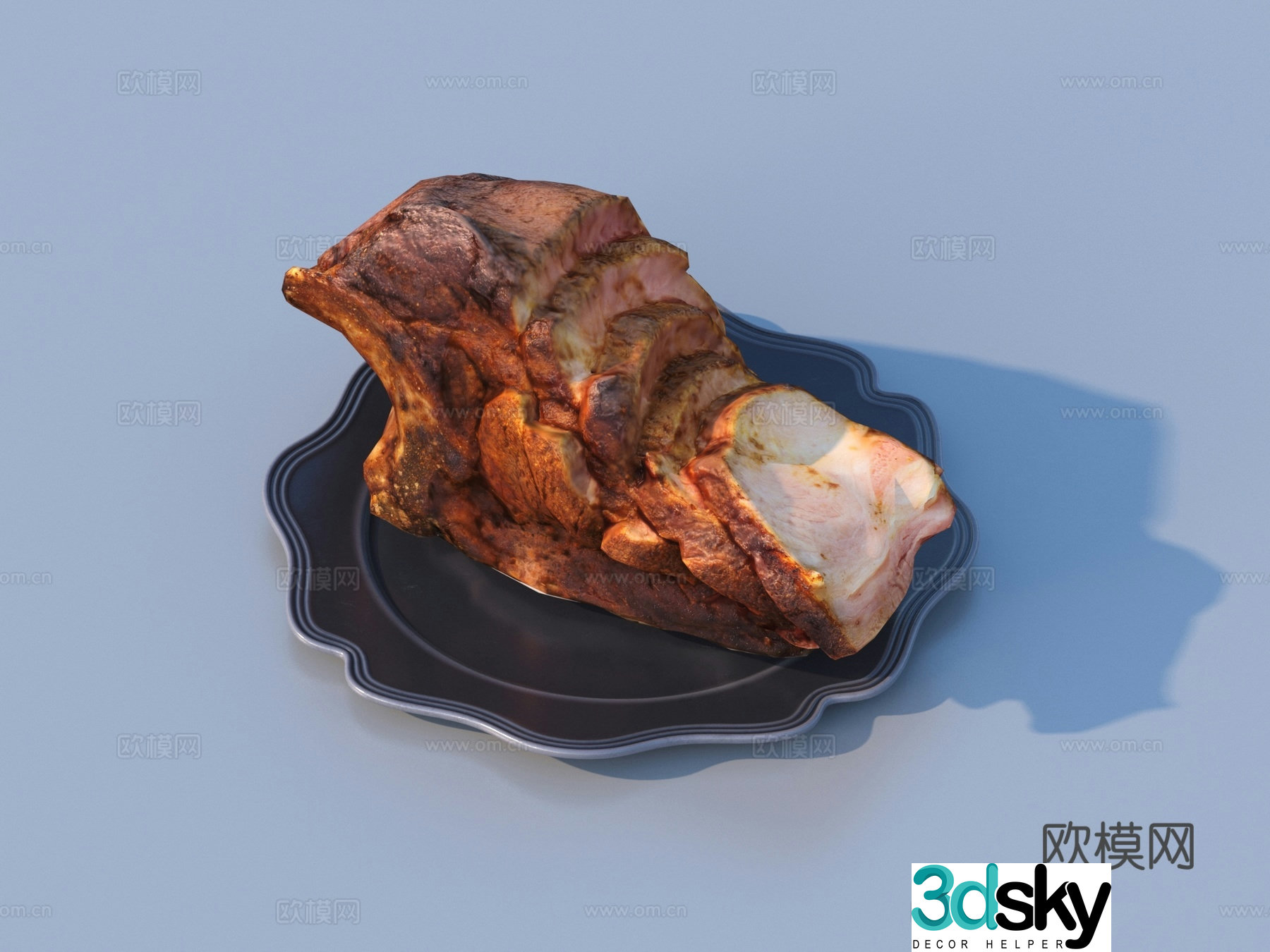 Meat Pork Beef Lamb Meat Slices Meat Cubes Food 3D Model